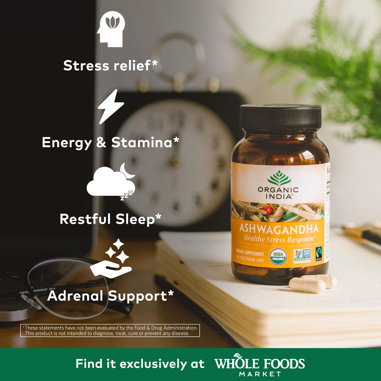 Organic India Ashwagandha Capsules 60 Capsules