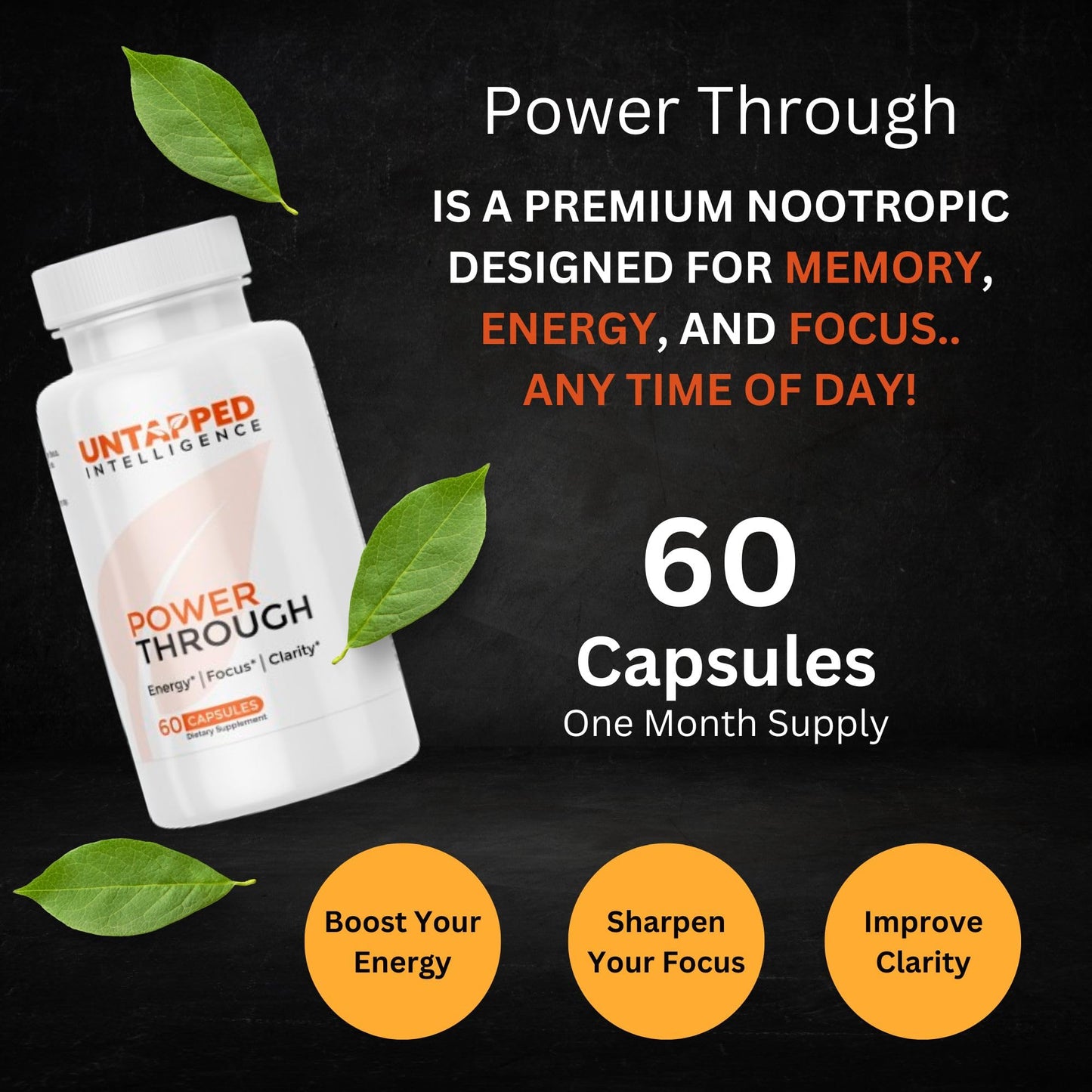 Untapped Intelligence Power Through Capsule, 60 Count
