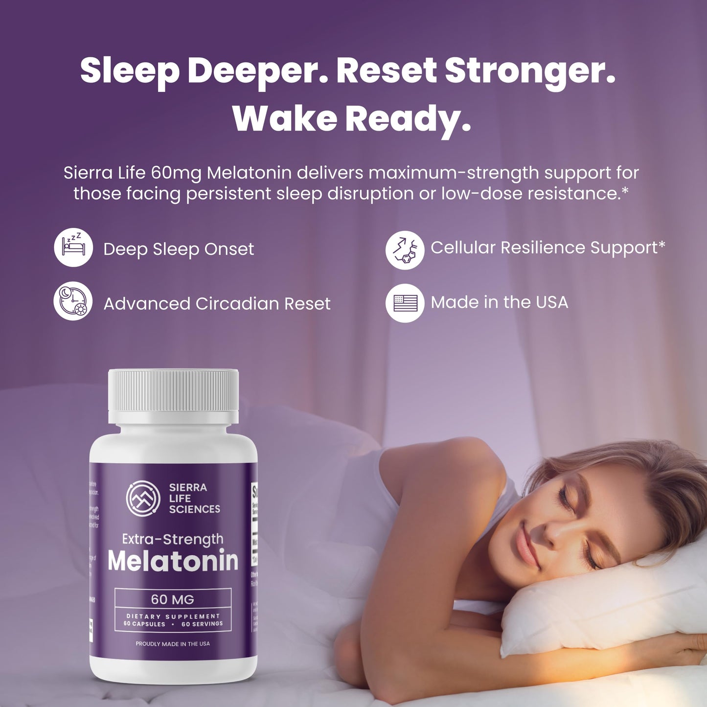 Sierra Life Sciences Melatonin 60 mg Capsule 60 Count