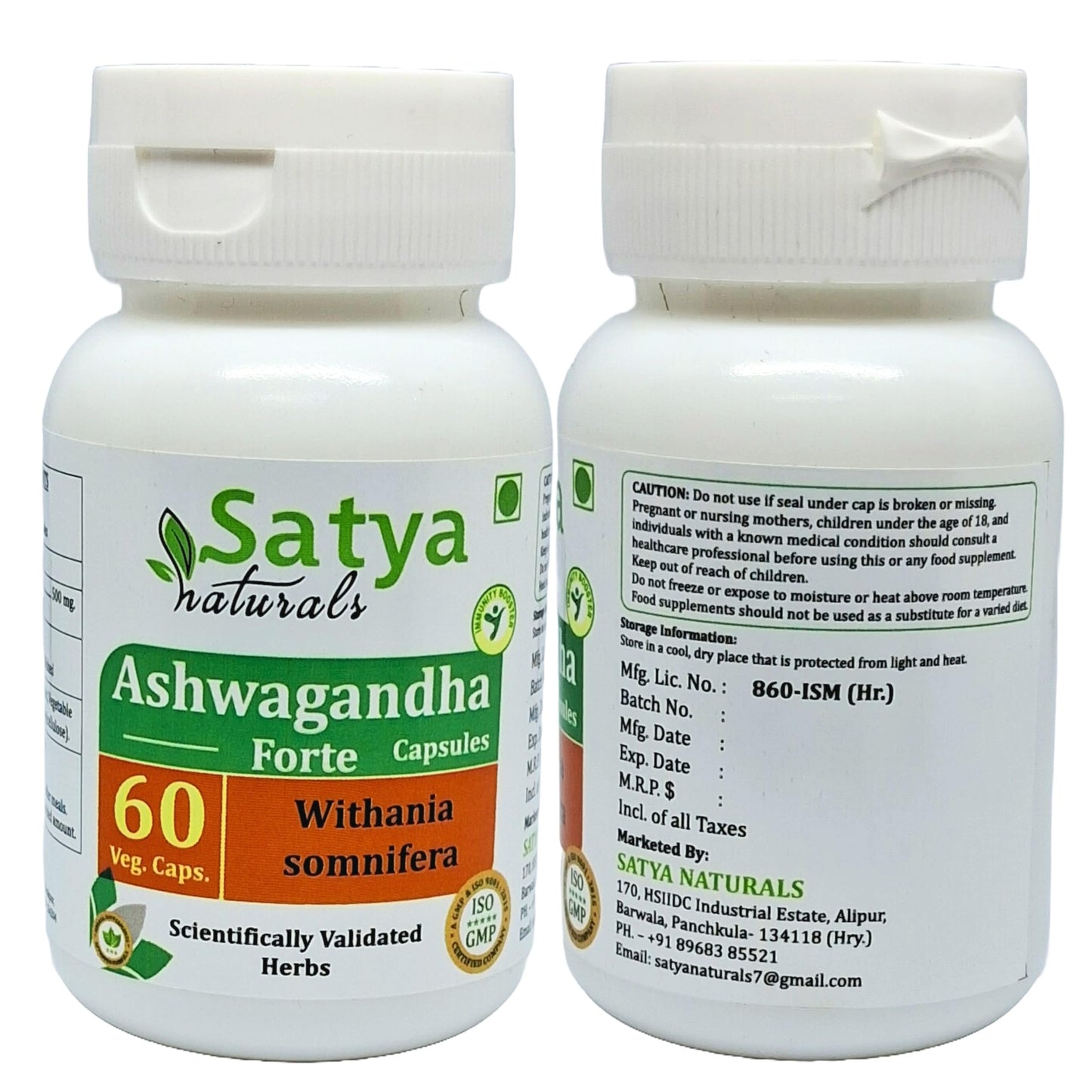 Satya Naturals Ashwagandha Forte Capsules 500 mg, 120 Capsules