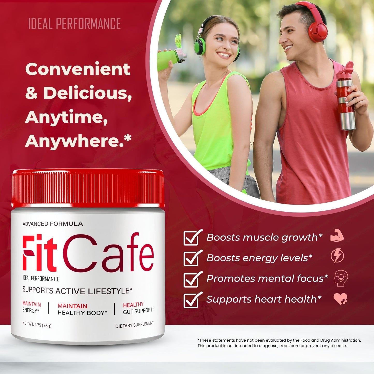 IDEAL PERFORMANCE Fit Cafe Powder, 4-Pack