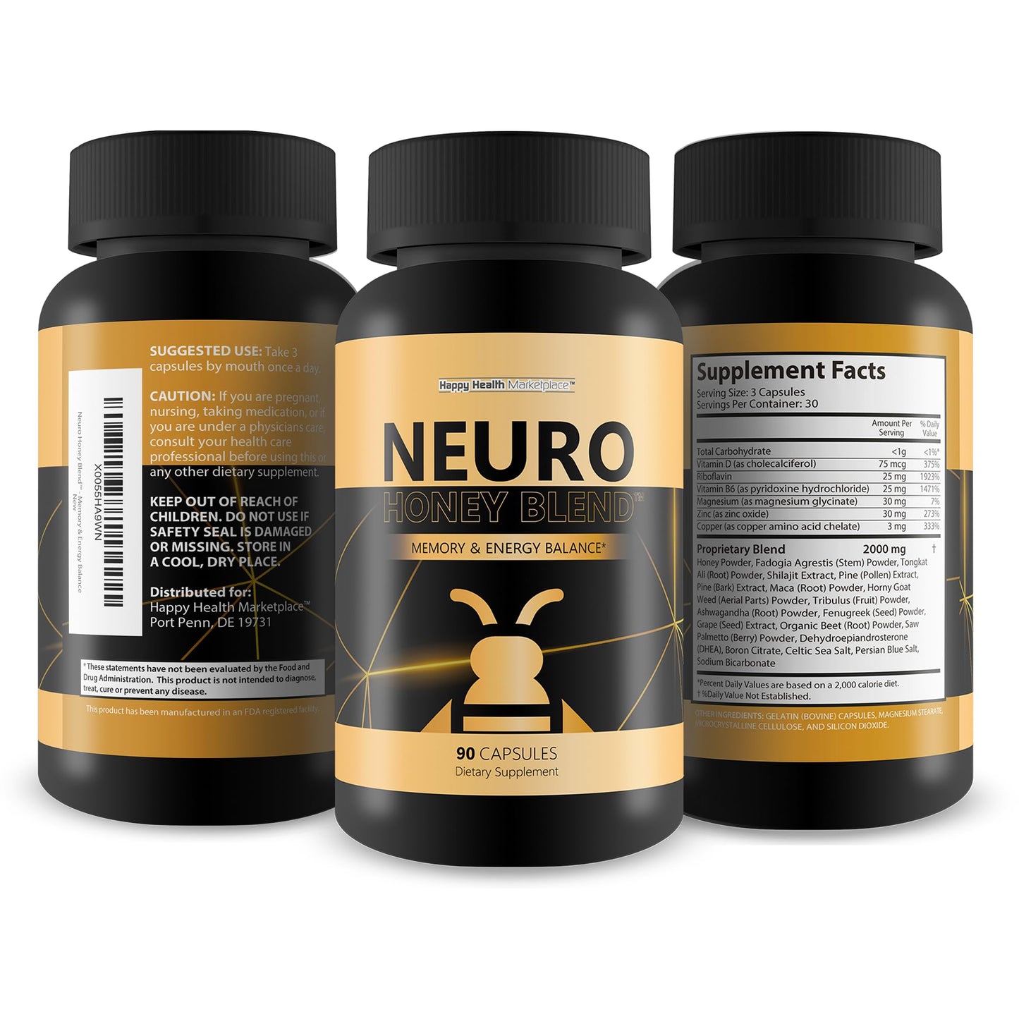 Happy Health Marketplace Neuro Honey Blend Capsule 90 Count