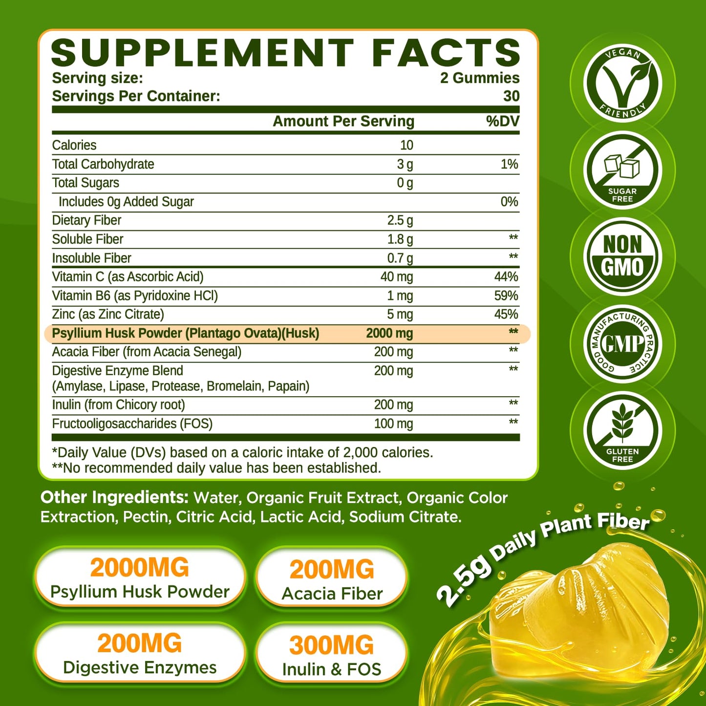 duwhot Psyllium Husk Gummies for Adults, 60 Chews
