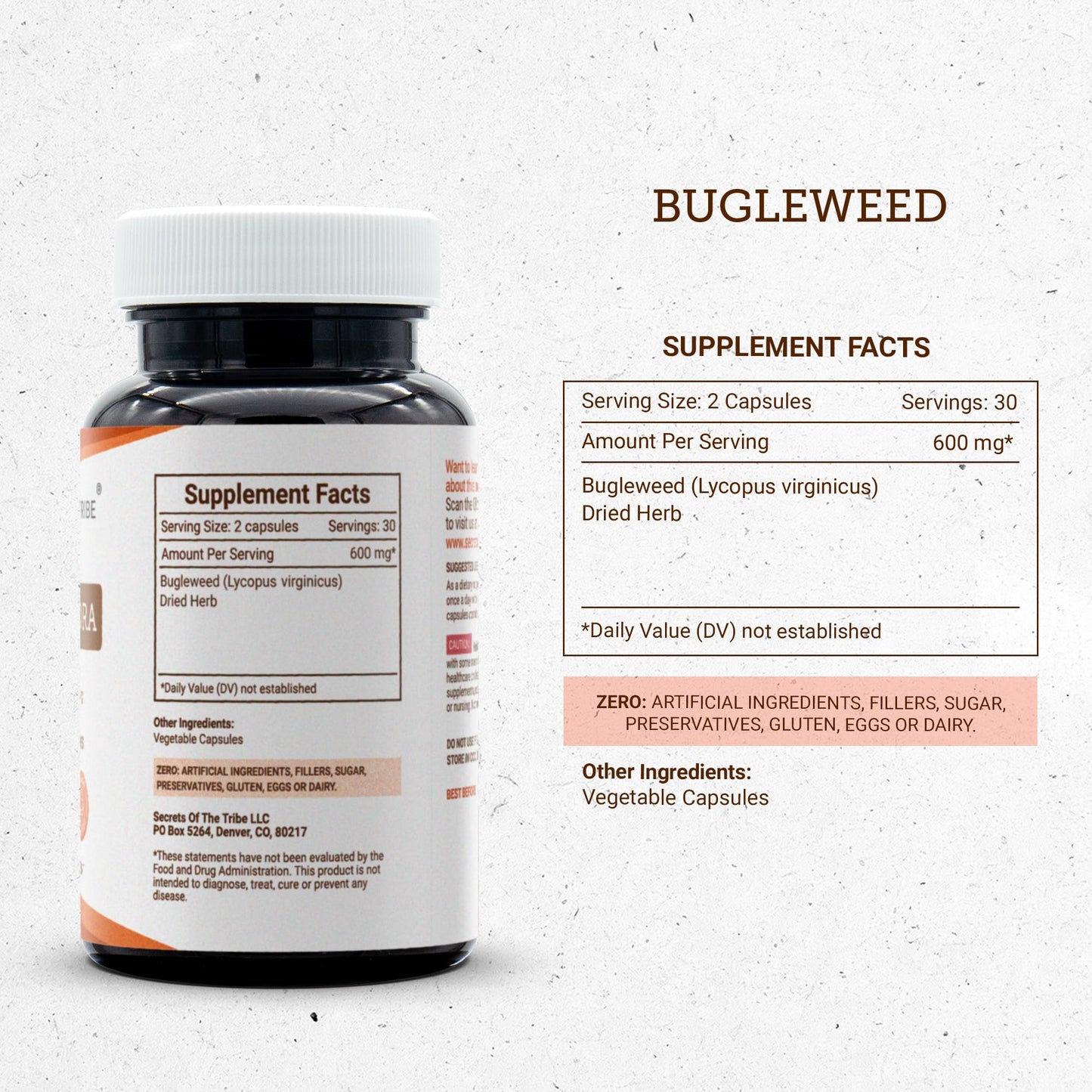 Secrets of the Tribe Bugleweed Capsule 60 Count