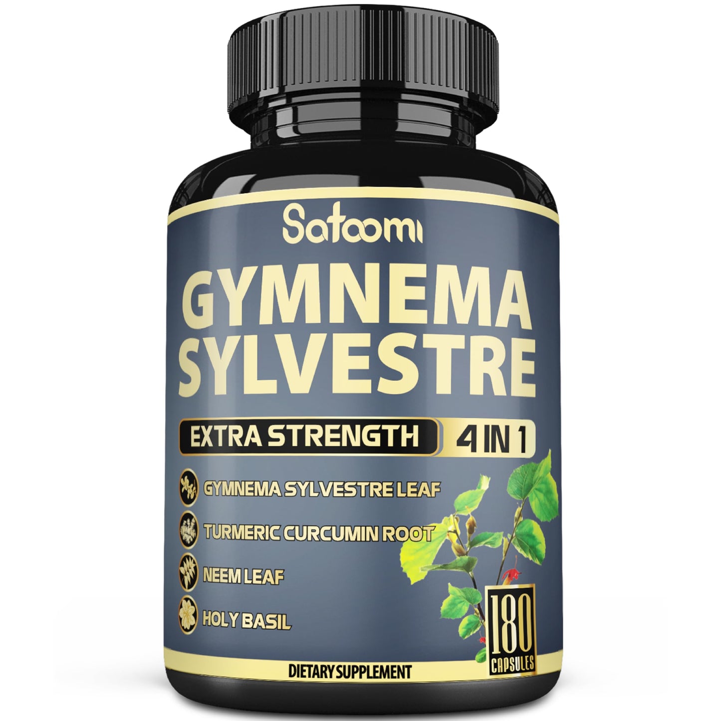 Satoomi Pure Gymnema Sylvestre Capsules Extract, 180 Capsules