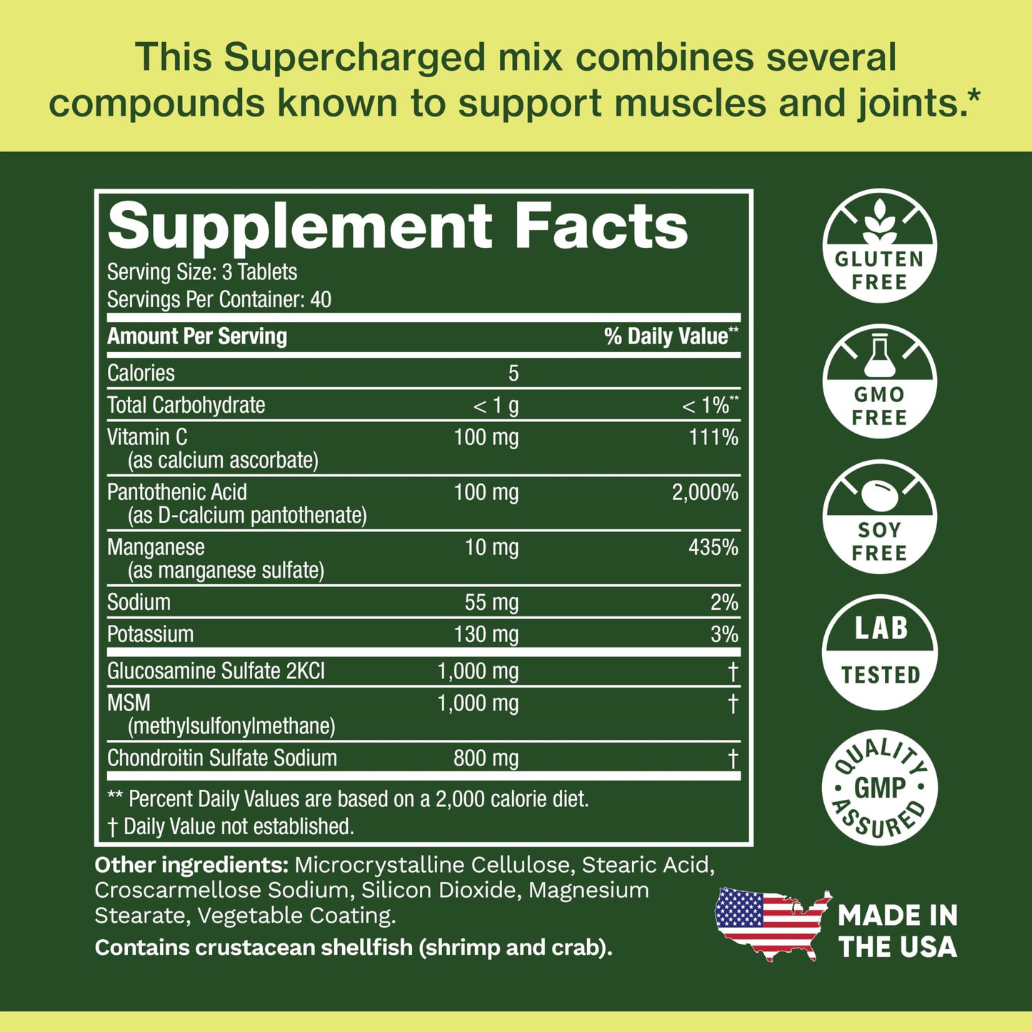 Life's Fortune Glucosamax Triple Strength Glucosamine, Chondroitin & MSM with Vitamin C Capsule, 120 Count