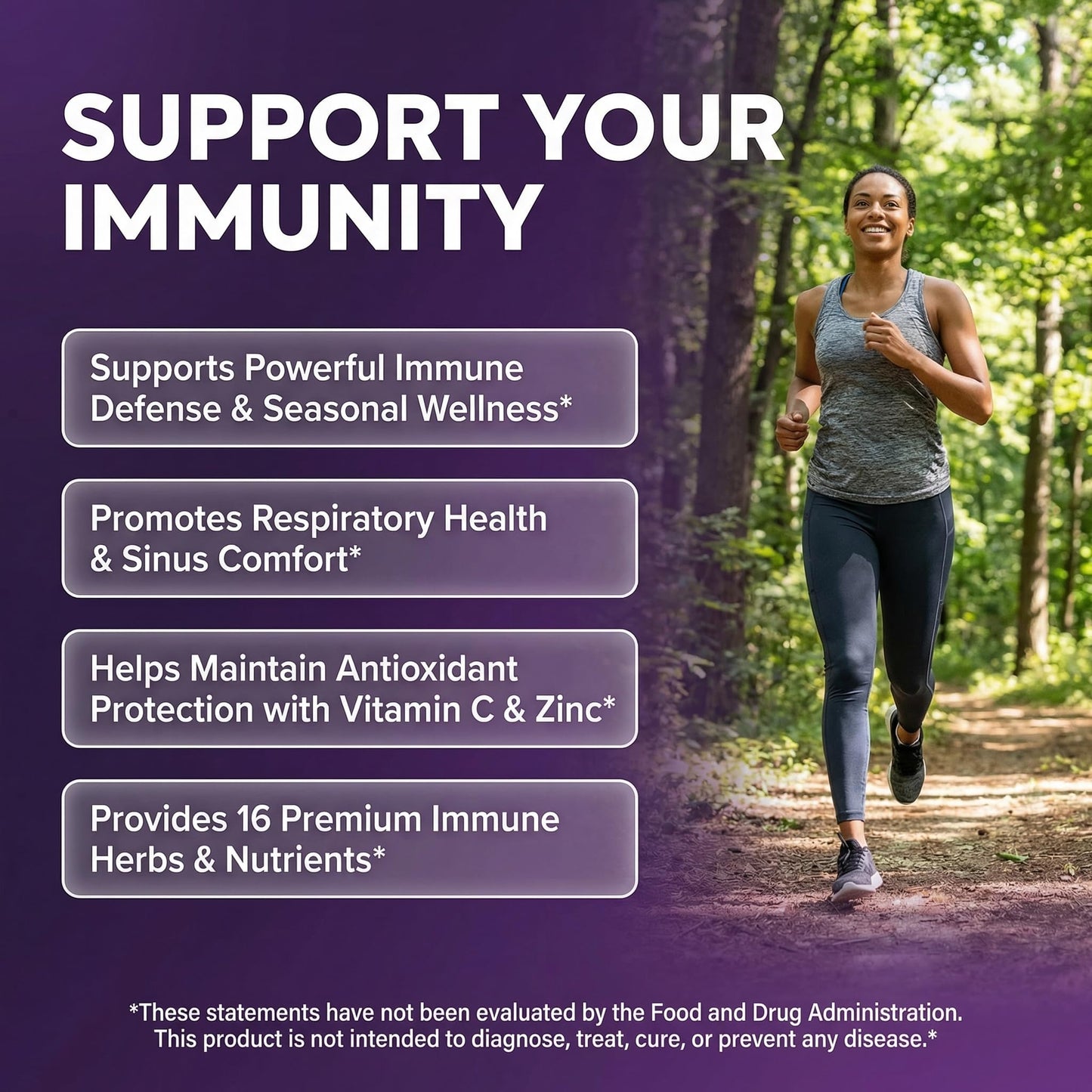 Clean Nutraceuticals Organic Immune Support with PAU D'Arco Garlic Cayenne Pepper Oregano Ginger Grapefruit Onion Black Seed Sea Moss Black Pepper Zinc Eucalyptus Vitamin C Vitamin D Organic Soursop Capsules 90