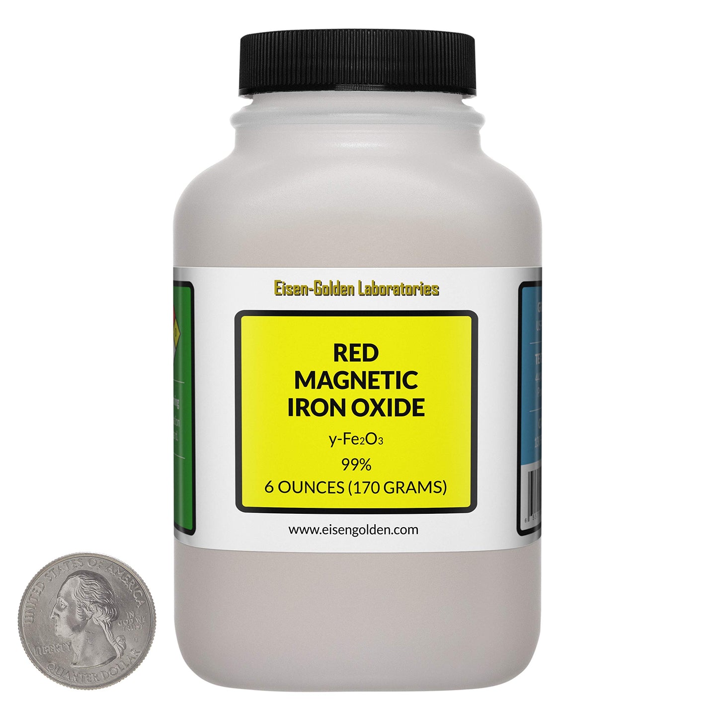 Eisen-Golden Laboratories Red Magnetic Iron Oxide [y-Fe2O3] 99% USP Food Grade Powder, 6 Ounces