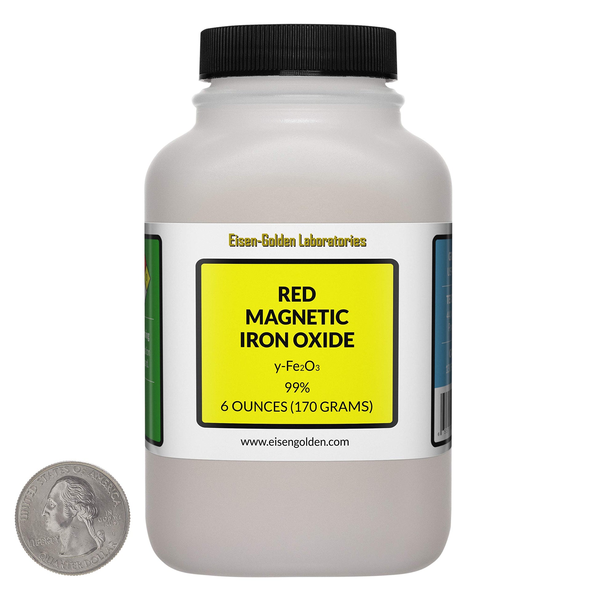 Eisen-Golden Laboratories Red Magnetic Iron Oxide [y-Fe2O3] 99% USP Food Grade Powder, 6 Ounces