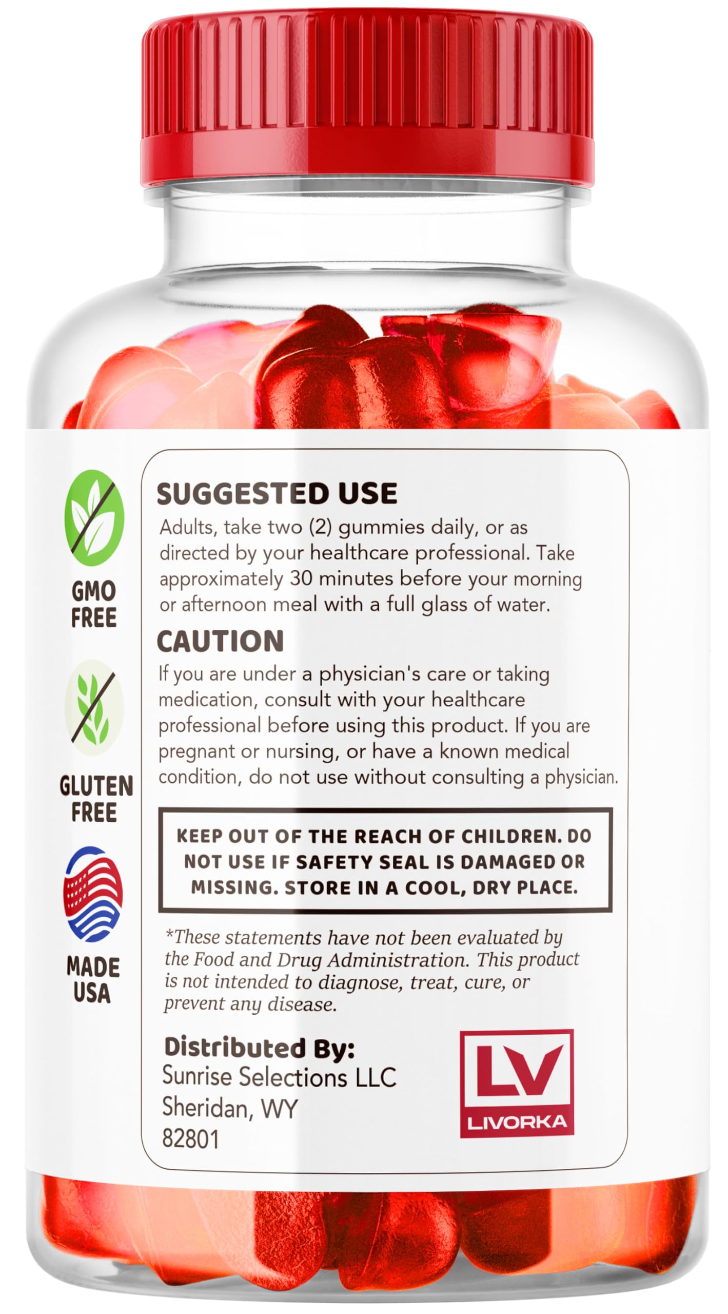 LIVORKA VitalBites Keto ACV Gummies, 180 Gummies