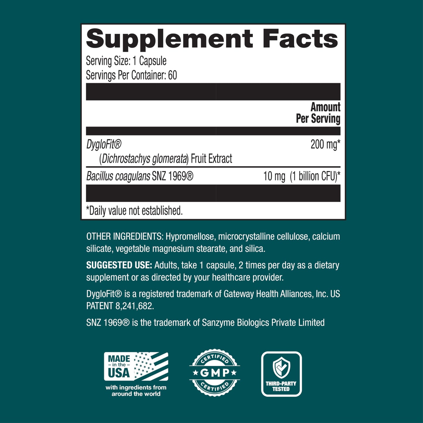 WonderSlim GLP-UP GLP1 Supplement Capsules 60 Count