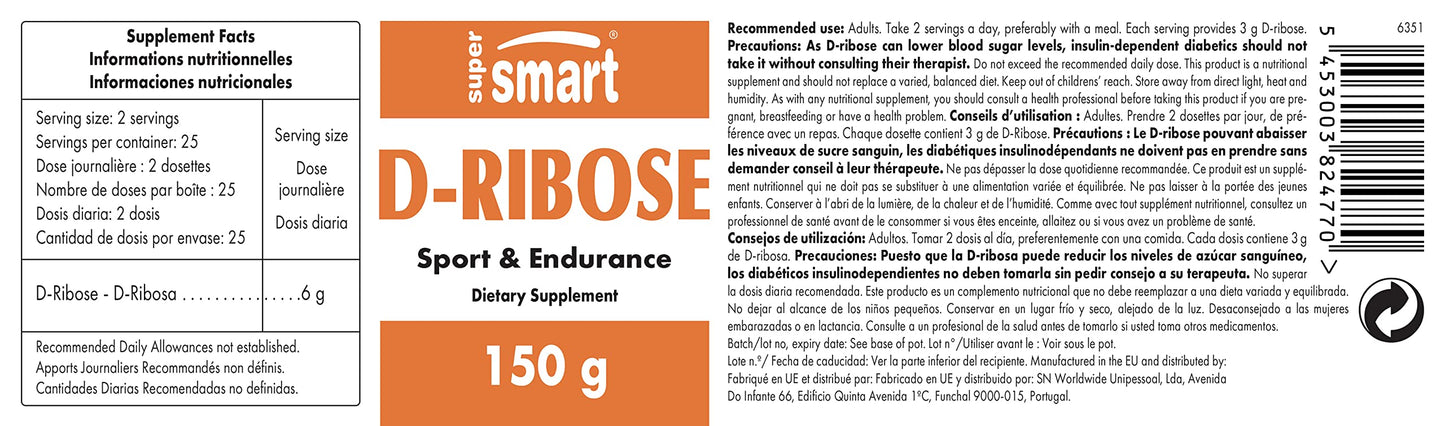 Supersmart D-Ribose Powder, 5.29 Ounce