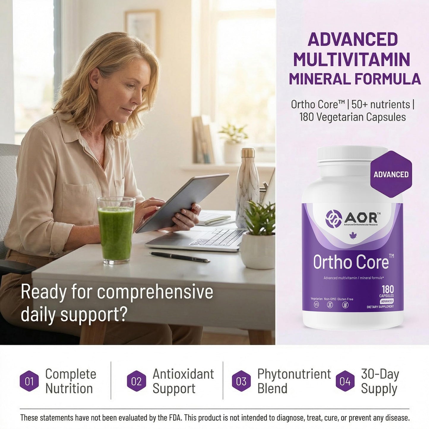 AOR Ortho Core Multivitamin for Adults 180 Capsules