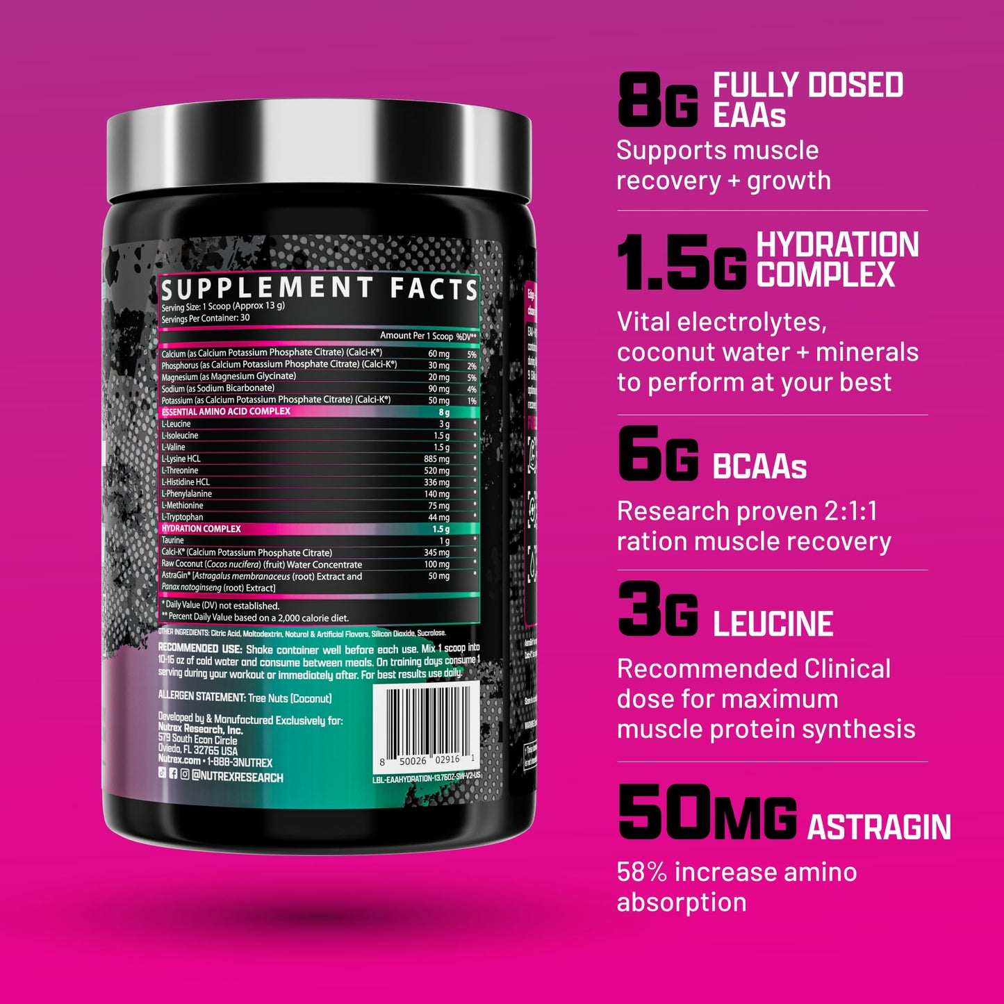 Nutrex Research EAA Hydration Powder 13.75 Ounce