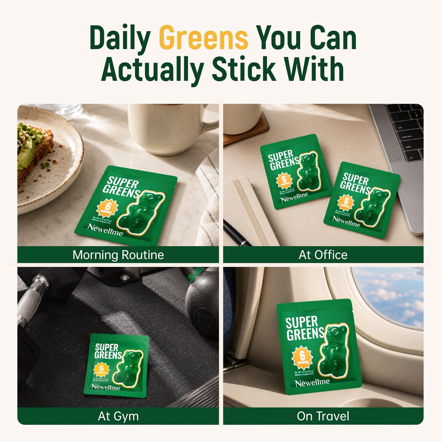 NEWELLME Daily Super Greens Gummies 84 Gummies