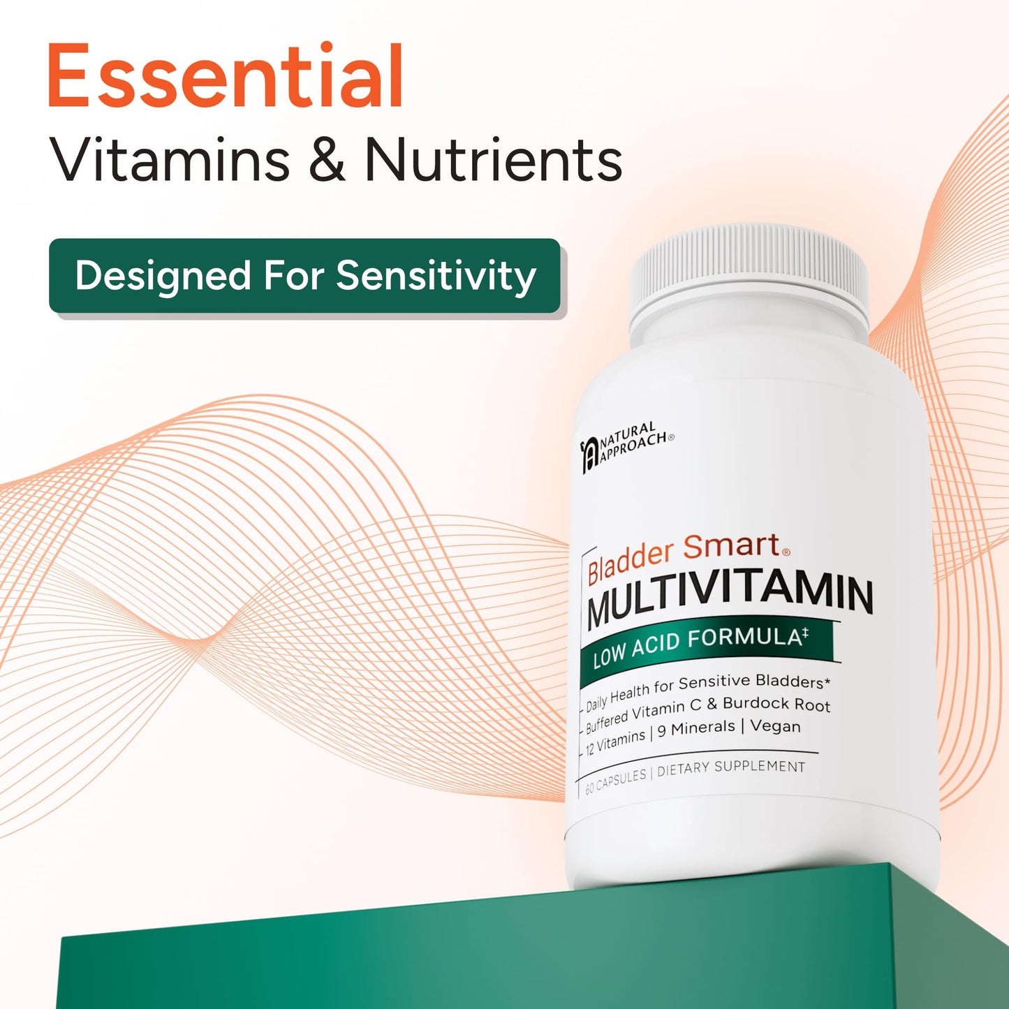 BLADDER SMART Low-Acid Multivitamin for Sensitive Bladders 60 Capsules