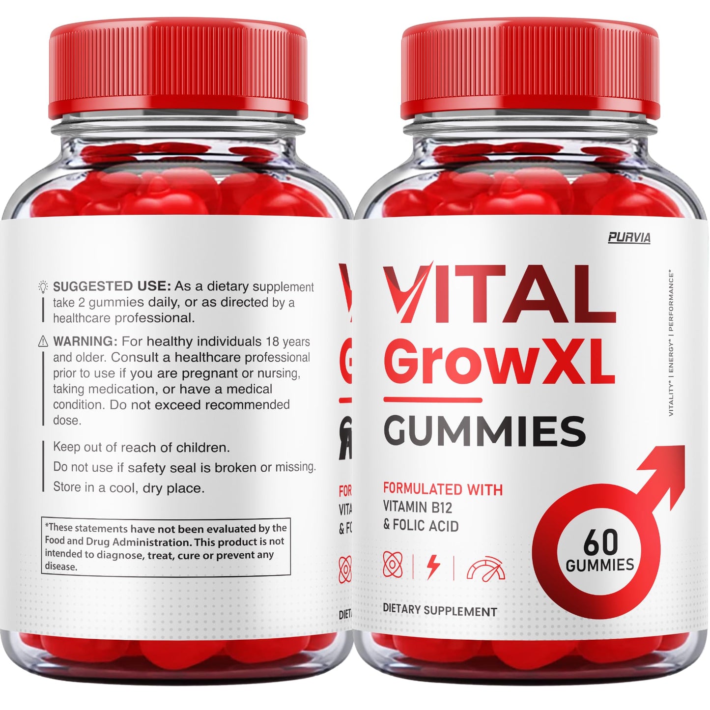 Purvia Vital Grow XL Gummies 120 Gummies