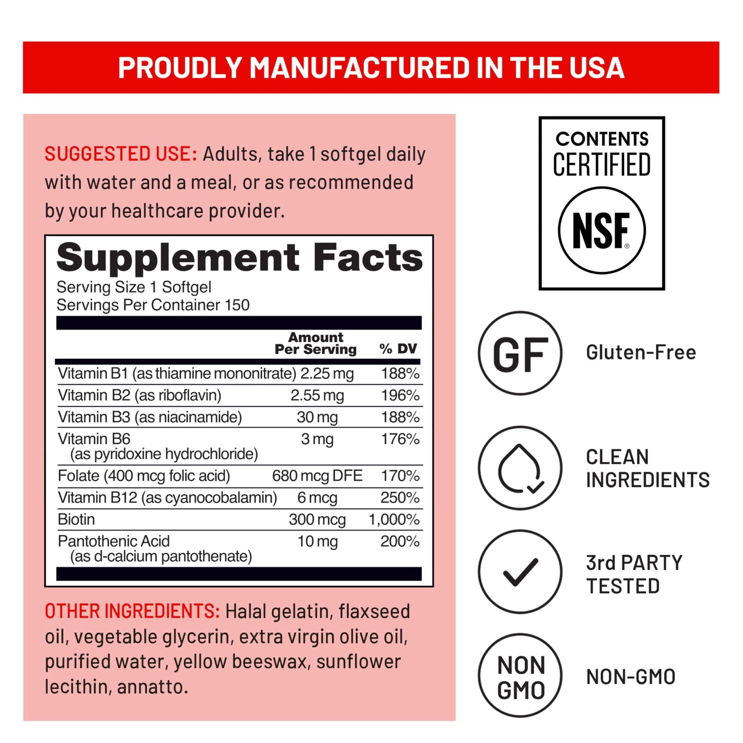 NatureWise Vitamin B Complex Softgels 150 Count