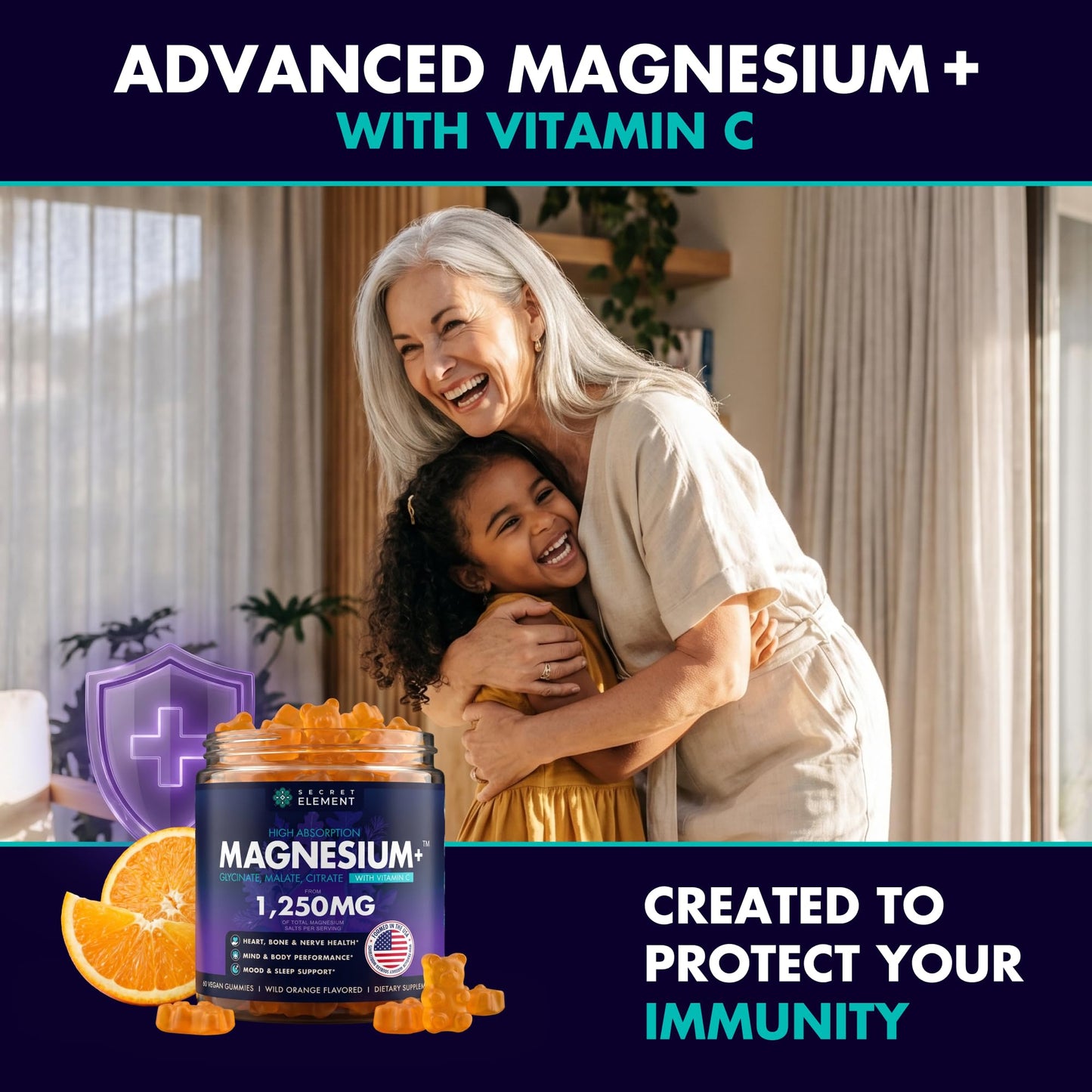 Secret Element Magnesium Glycinate 1250MG Gummies, 60 Count