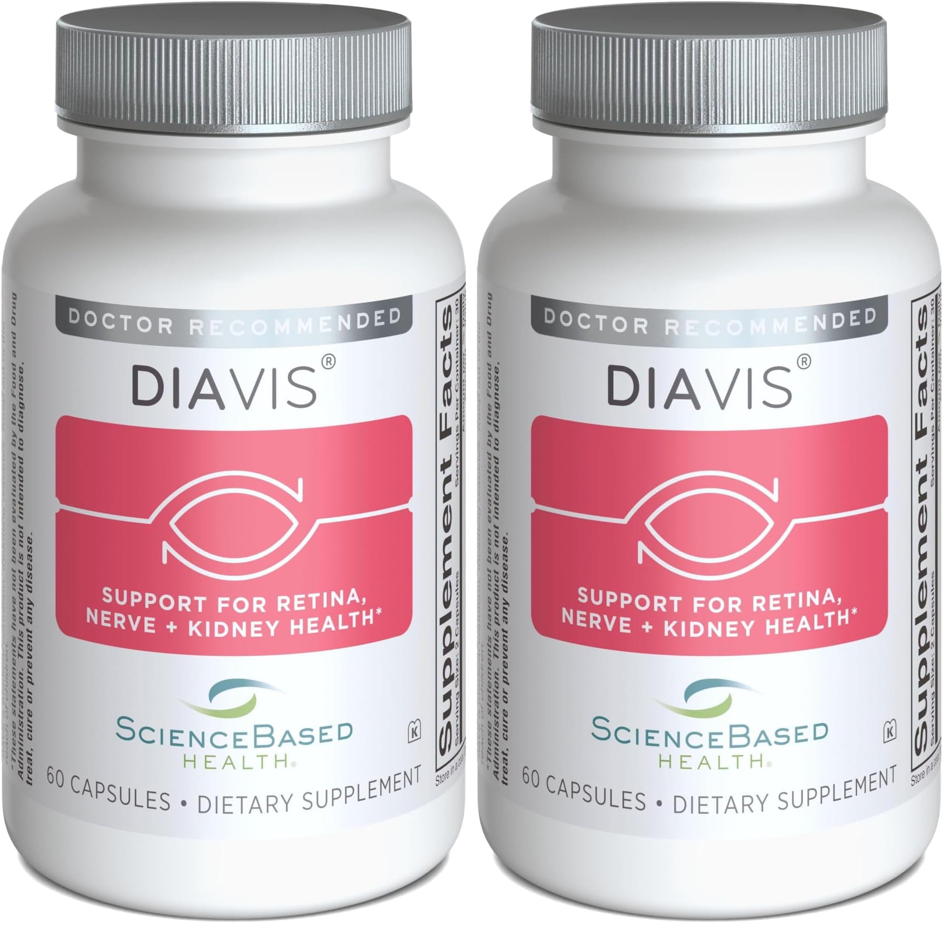 DiaVis Retinal & Nerve Health Supplement with Benfotiamine, Curcumin, Resveratrol & Grape Extract Softgels 120