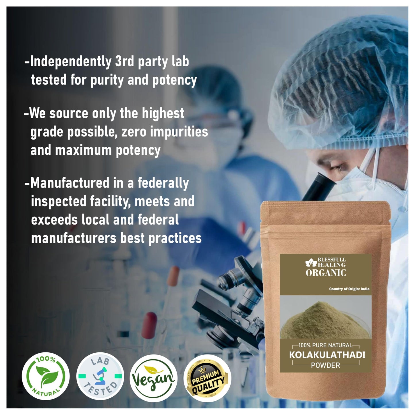 Blessfull Healing Organic Kolakulathadi Powder 300 Gram (10.58 oz)