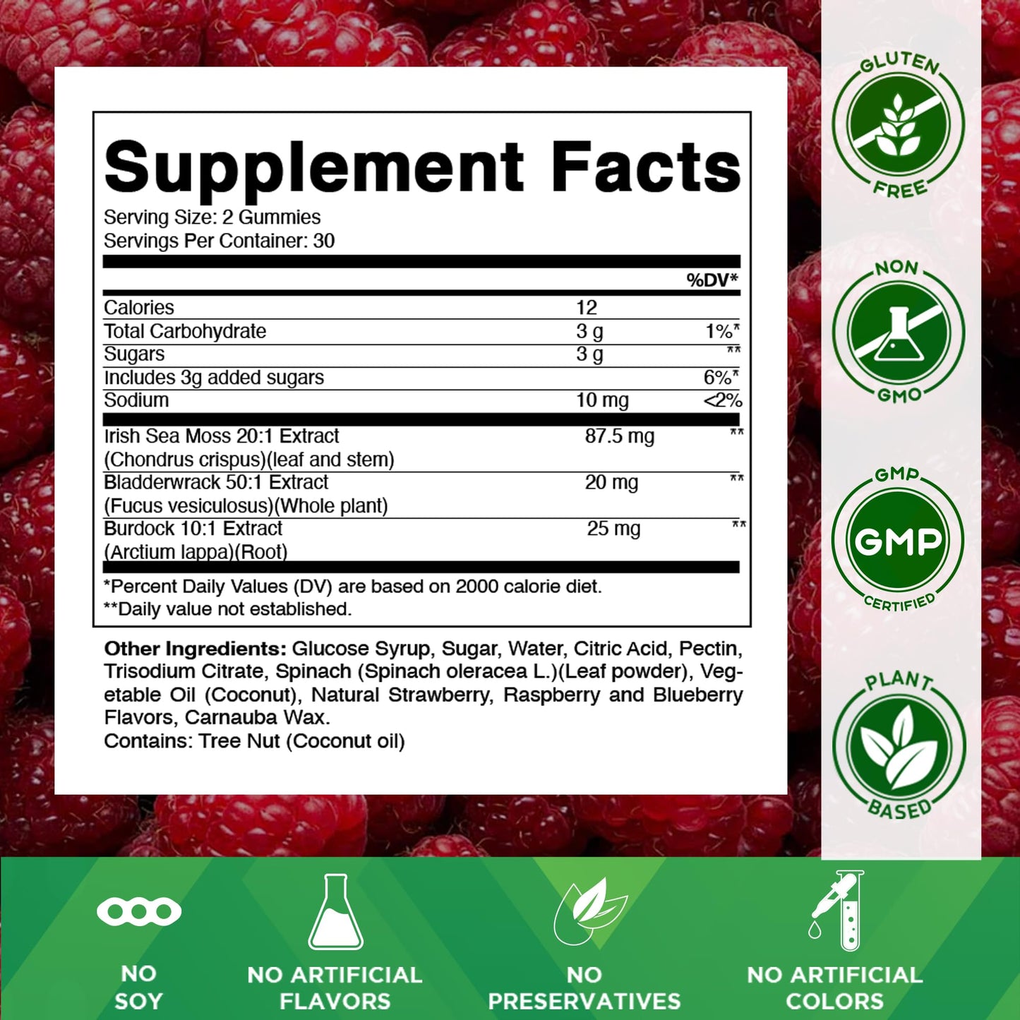 Vitamatic Sea Moss Gummies with Bladderwrack & Burdock, Gummy, 60 Count (Pack of 2)
