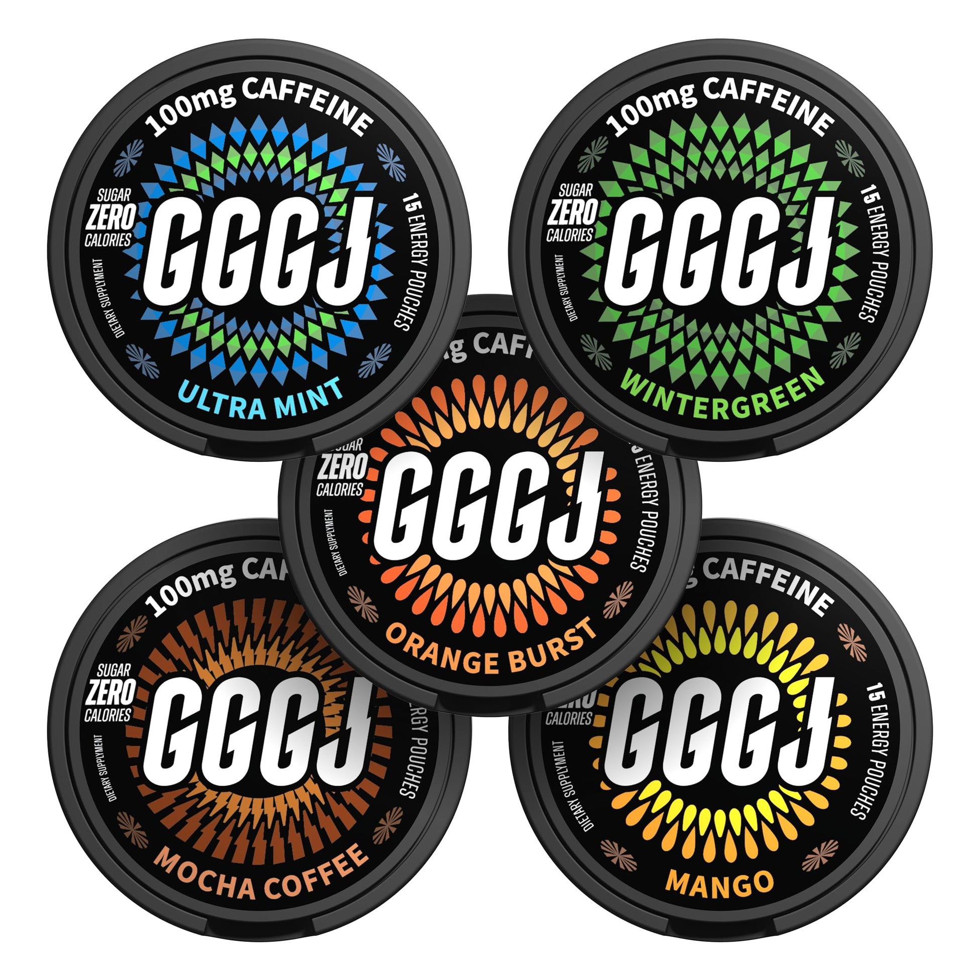 GGGJ Caffeine Nootropic Energy Pouches Chewable 75 Count