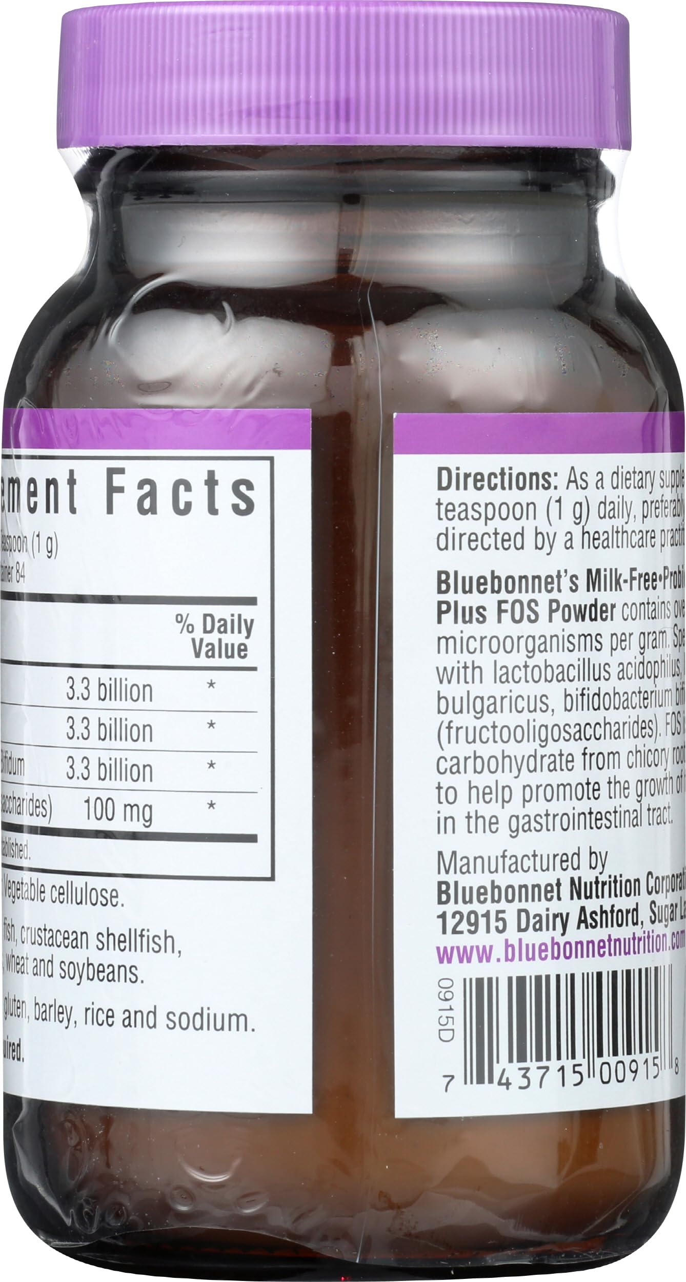 BlueBonnet Probiotic Acidophilus Plus FOS Powder, 3 Ounce