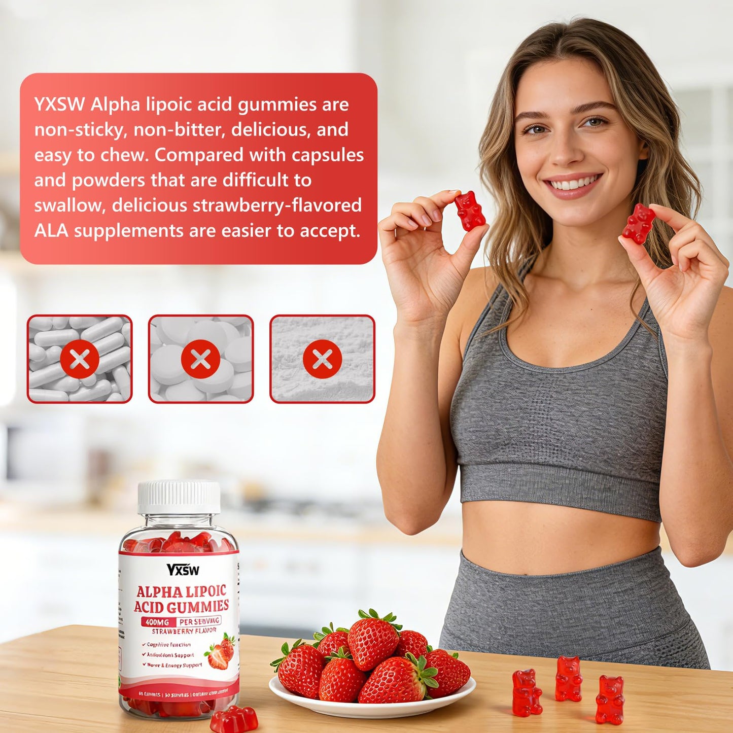 YXSW Alpha Lipoic Acid Gummy 120 Count