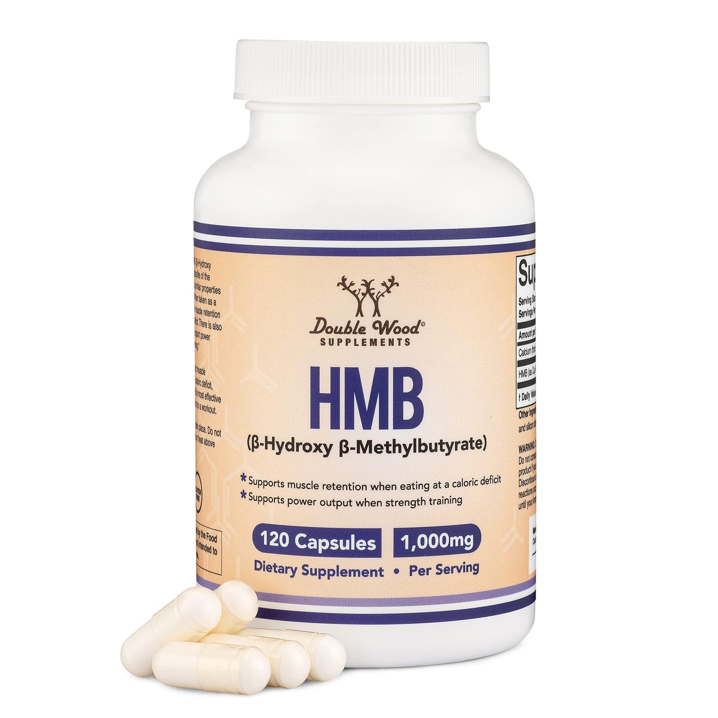 Double Wood Supplements HMB Supplement Capsules 120 Count
