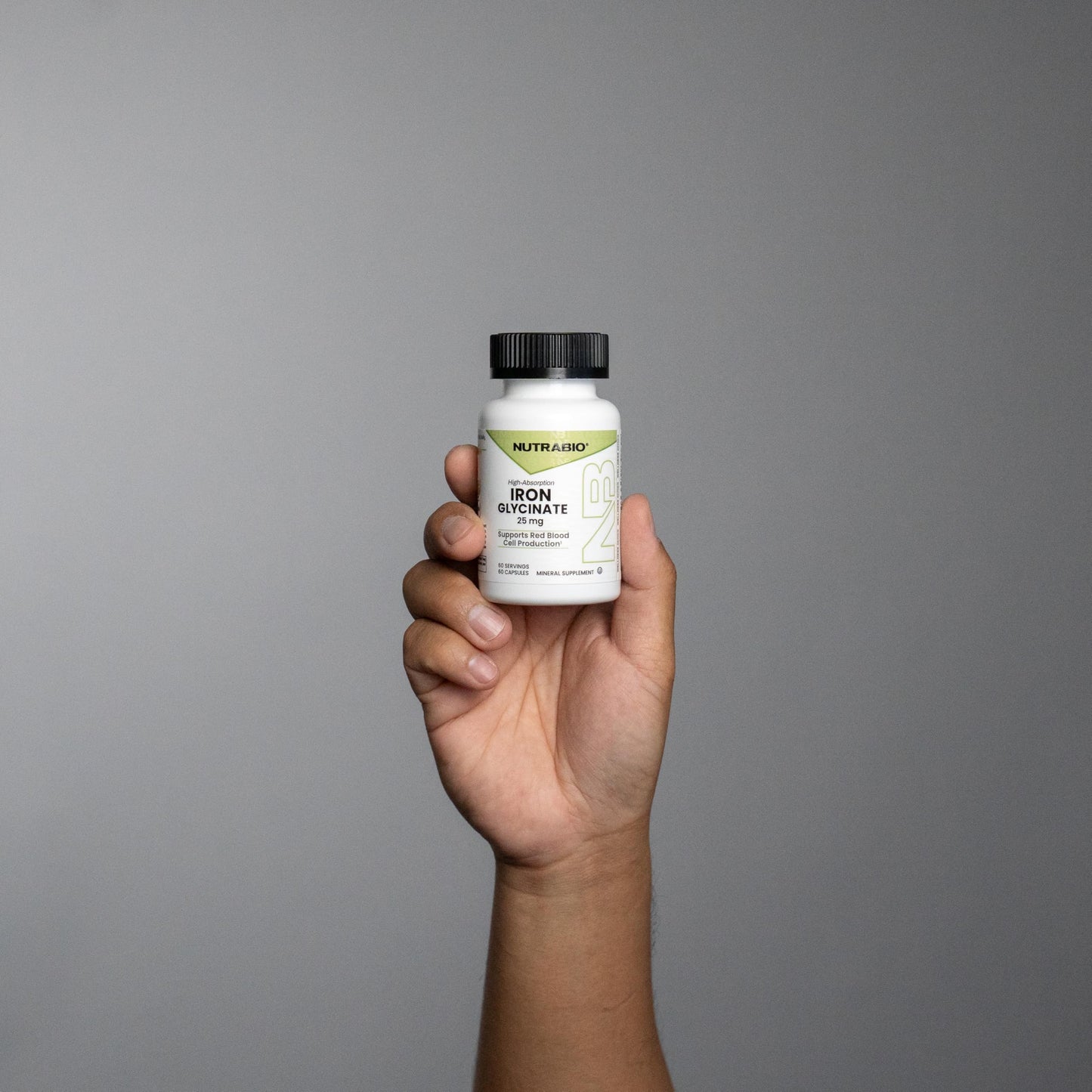 NutraBio Iron Glycinate 25mg Capsule, 60 Capsules
