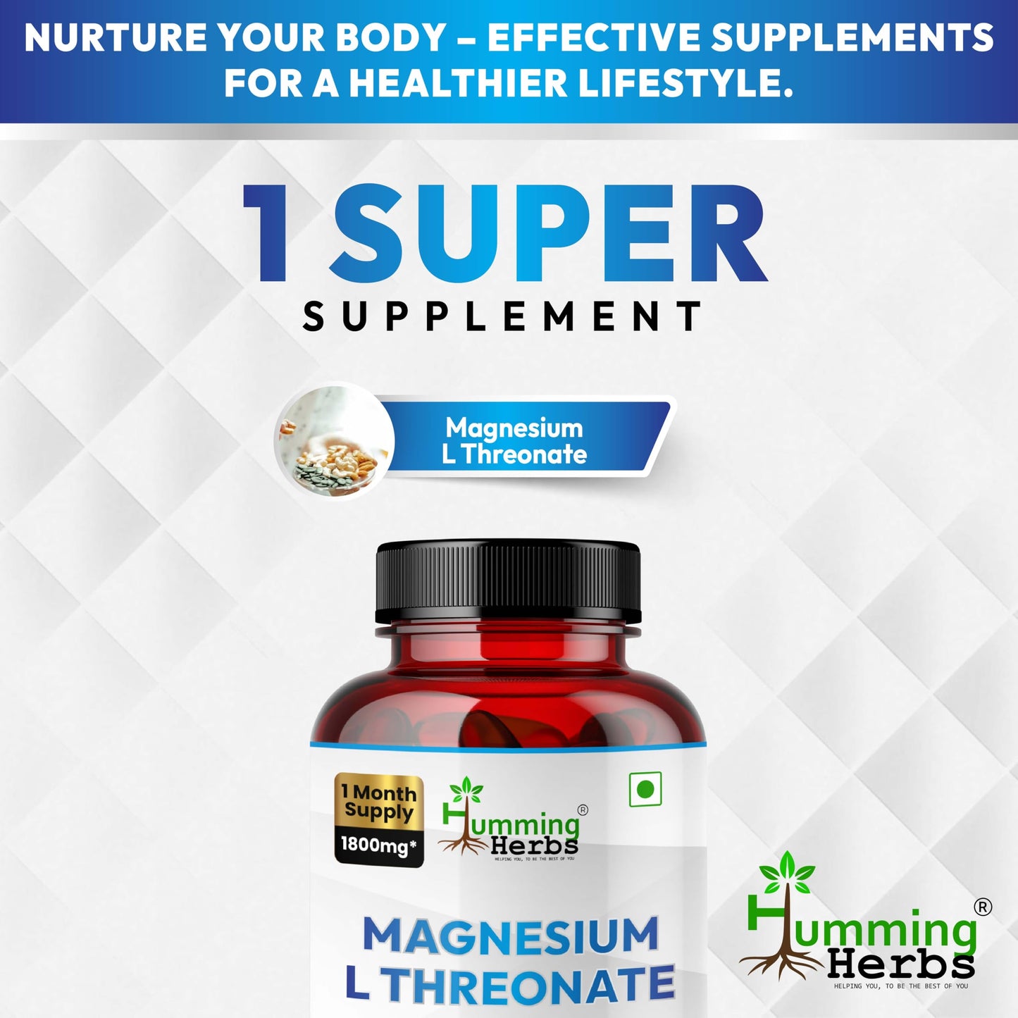 Humming Herbs Magnesium L-Threonate Capsule 90 Count