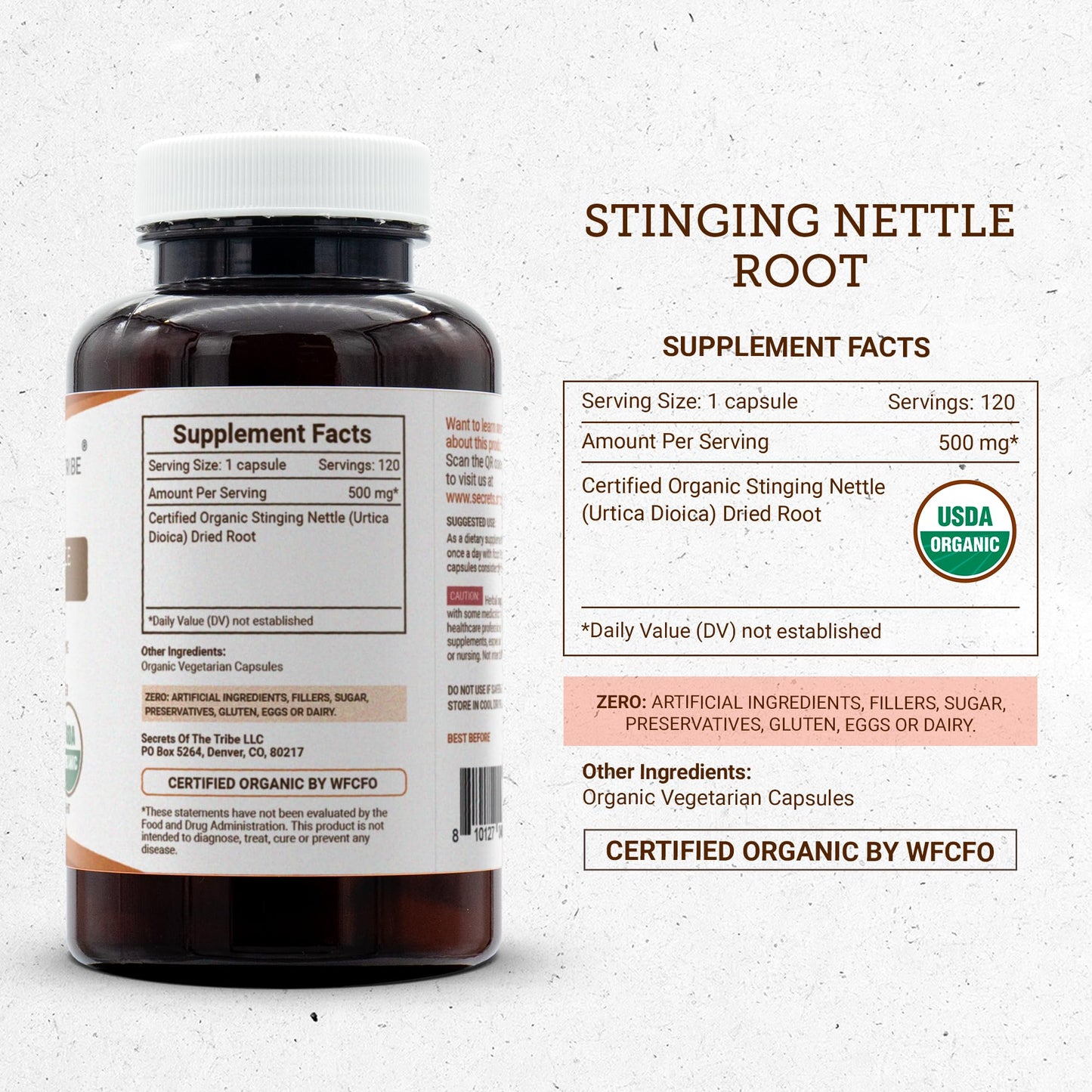 Secrets of the Tribe Stinging Nettle Root Capsules 120