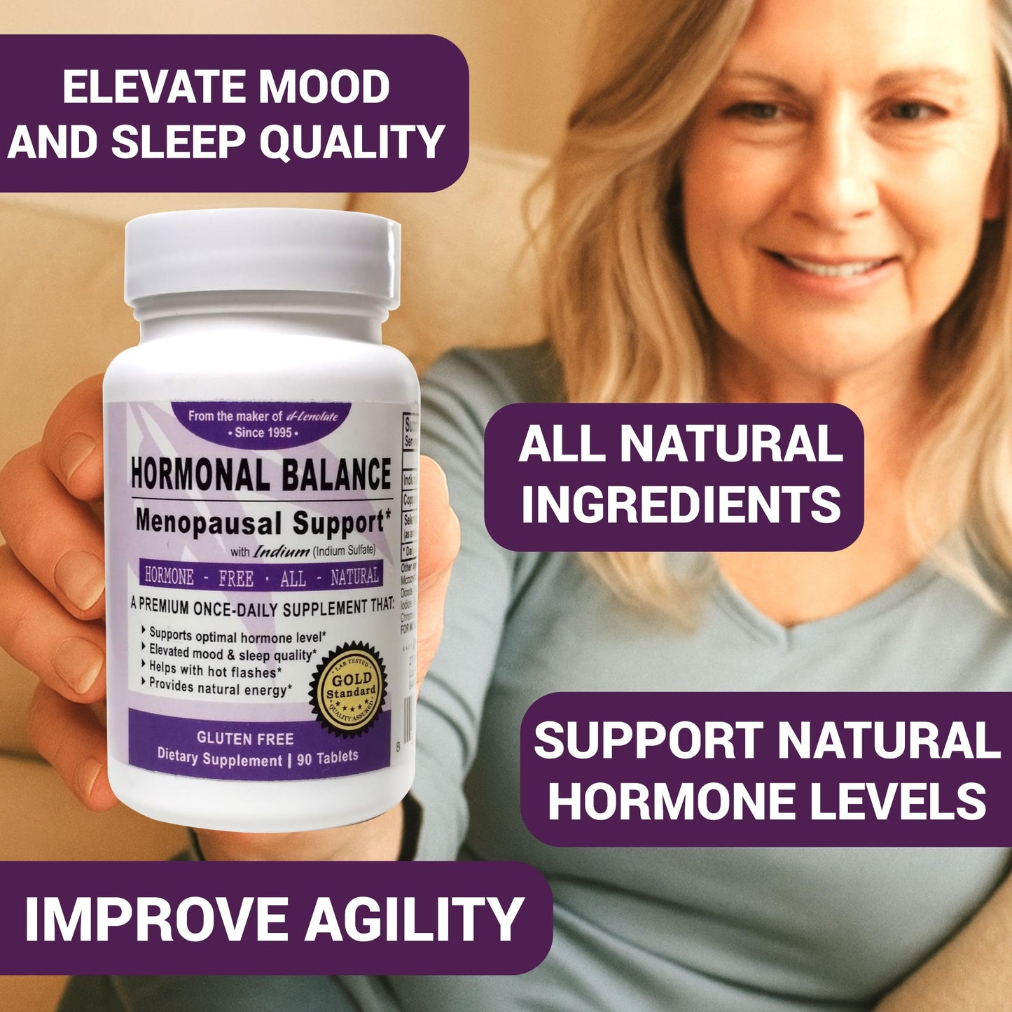 EAST PARK Menopause Support Supplement with Indium – Women's Daily Trace Mineral Blend with Zinc, Selenium & Copper – Dietary Supplement Tablets, 90 Count