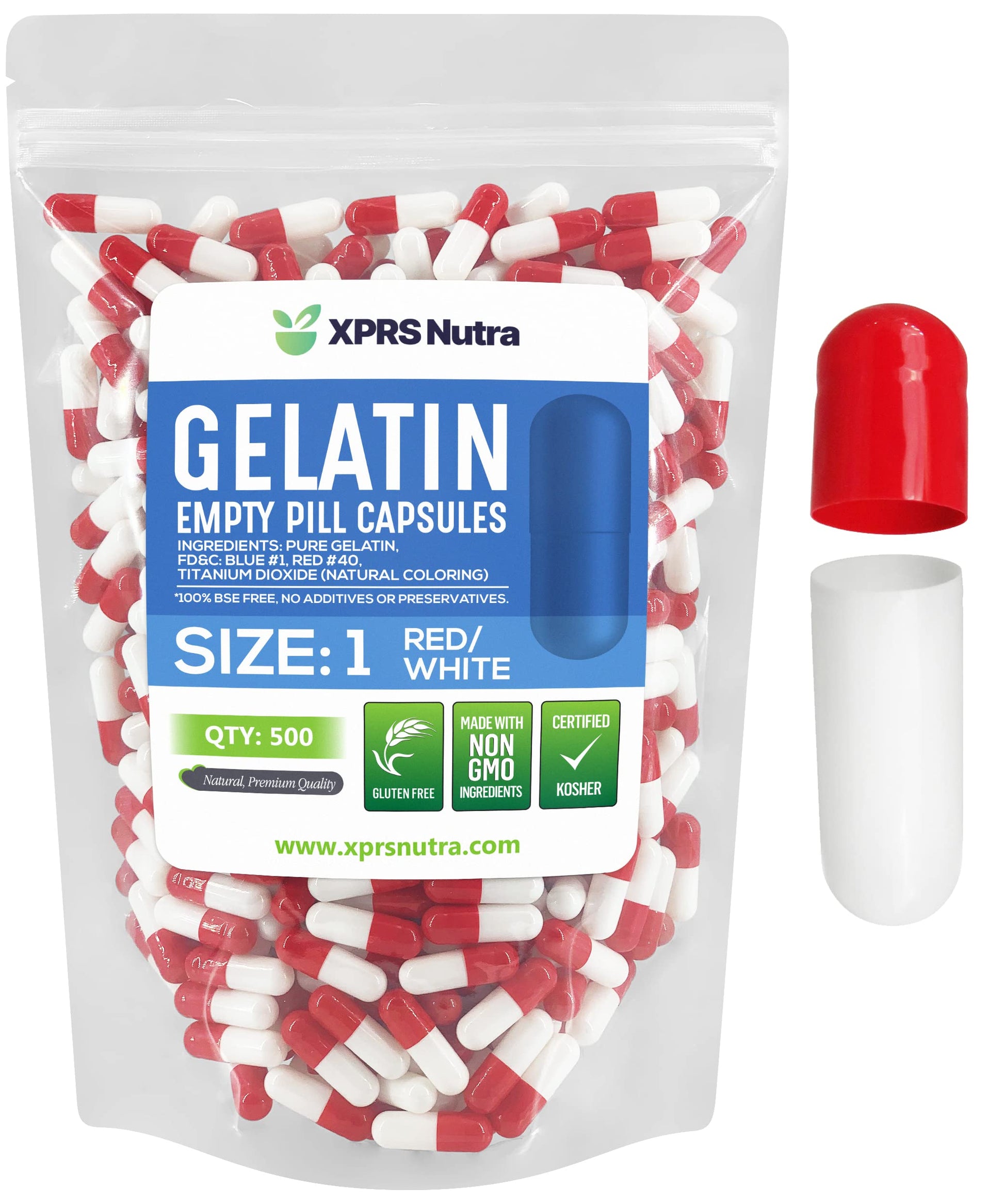XPRS Nutra Empty Gelatin Capsules 500 Count