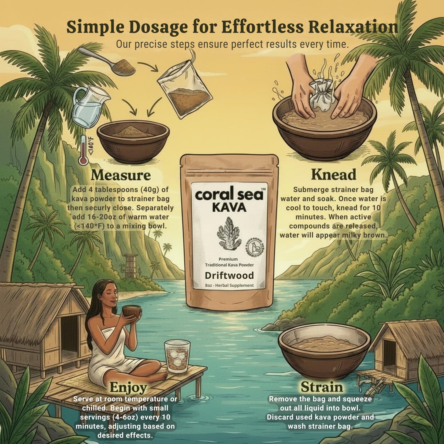 Coral Sea Kava Kava Powder, 8 oz