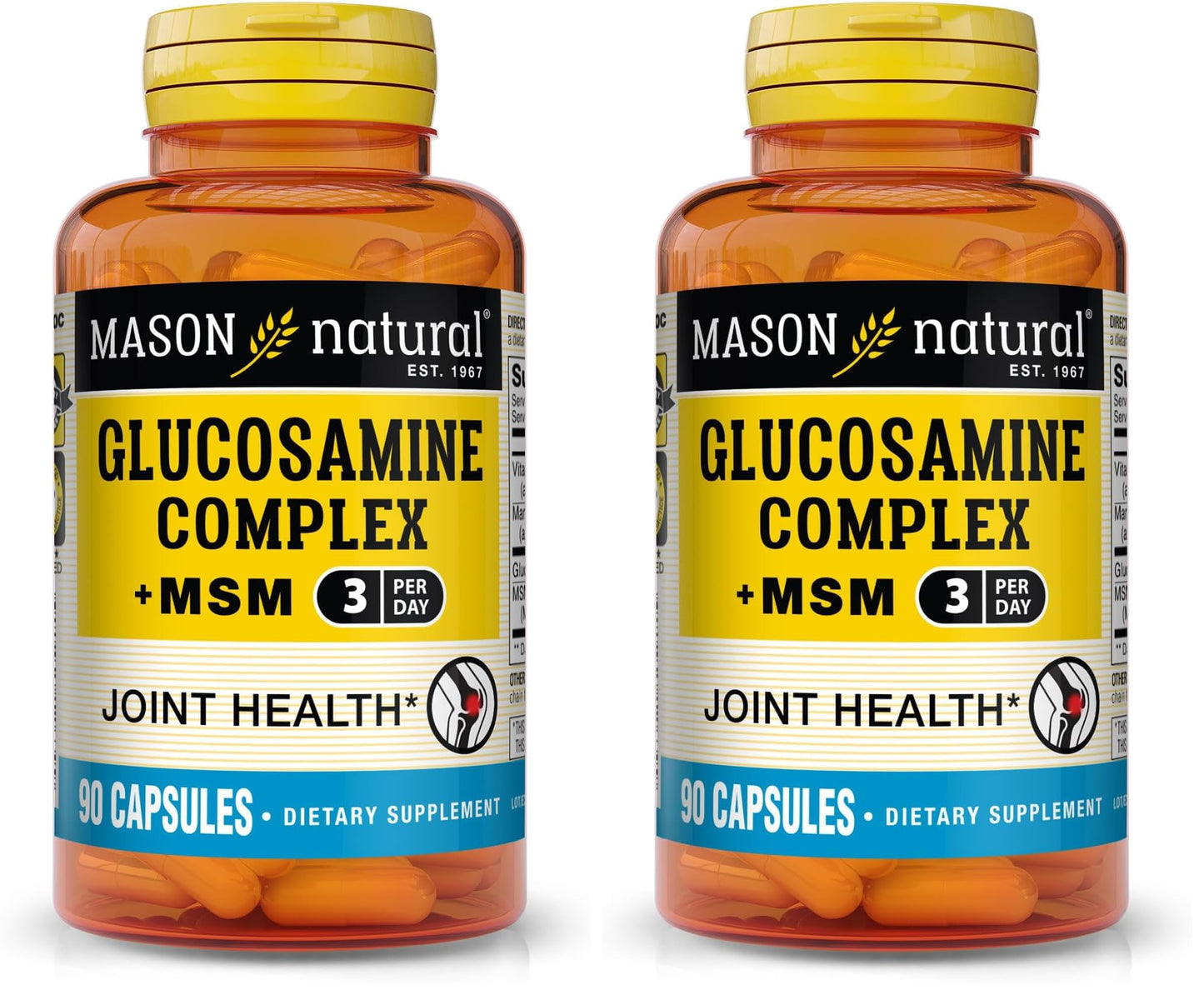 MASON NATURAL Glucosamine Complex Plus MSM with Vitamin C Capsules, 180 Capsules
