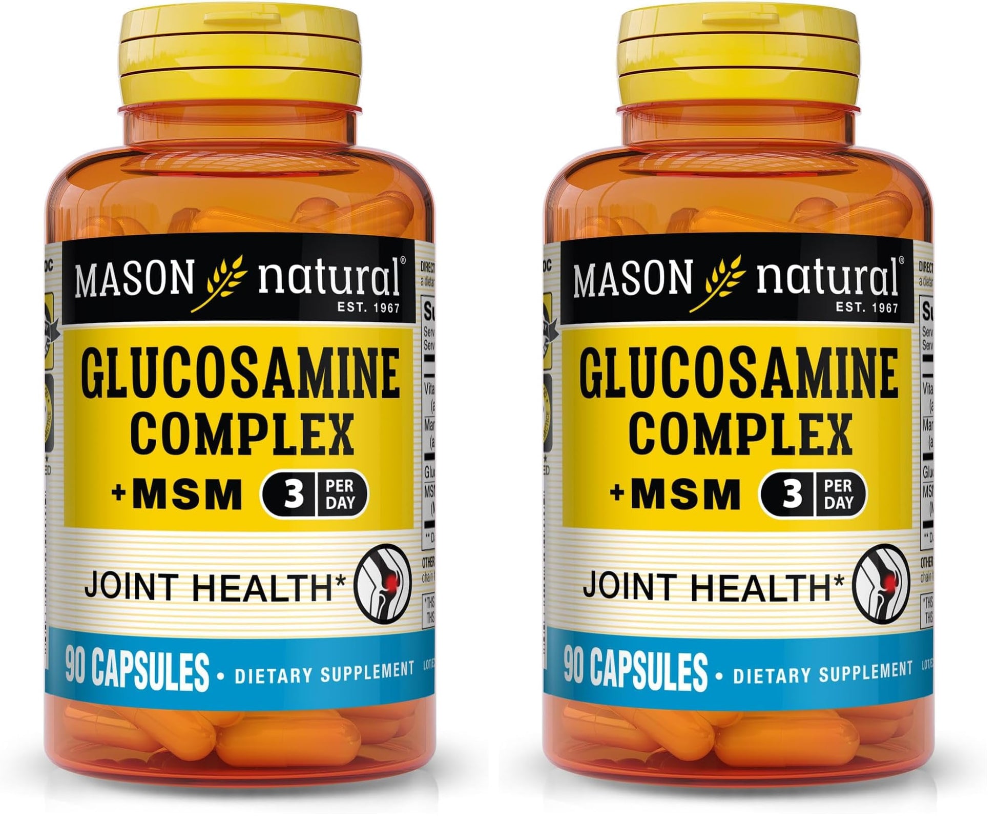 MASON NATURAL Glucosamine Complex Plus MSM with Vitamin C Capsules, 180 Capsules