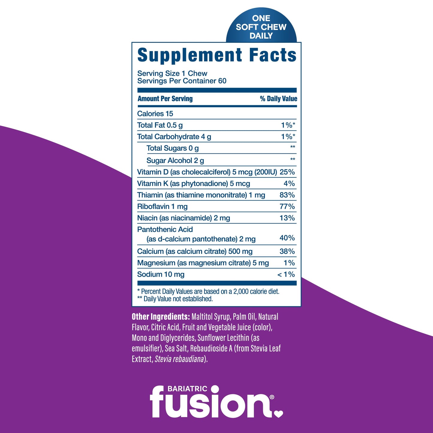 Bariatric Fusion Calcium Citrate with Vitamin D3 Gummies 60 Count
