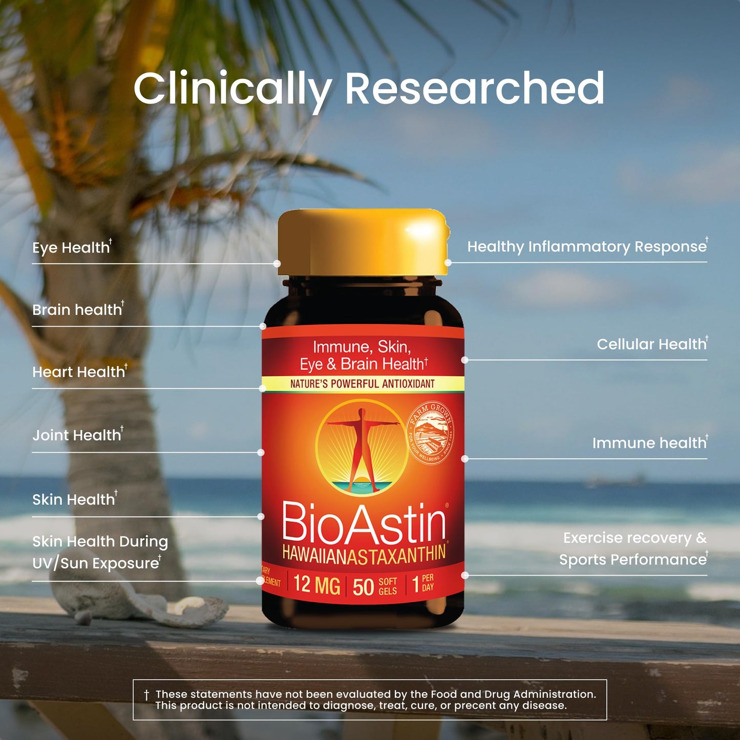 Nutrex Hawaii BioAstin Hawaiian Astaxanthin High Potency 12mg Softgels 50 Count