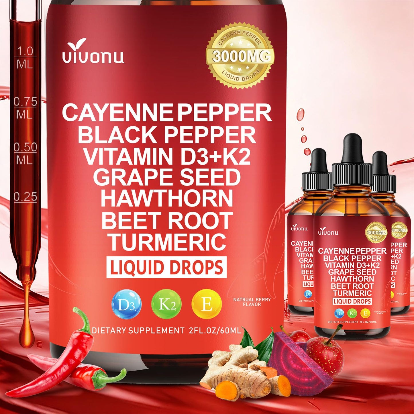 VivoNu Cayenne Pepper Capsules, 240 Count