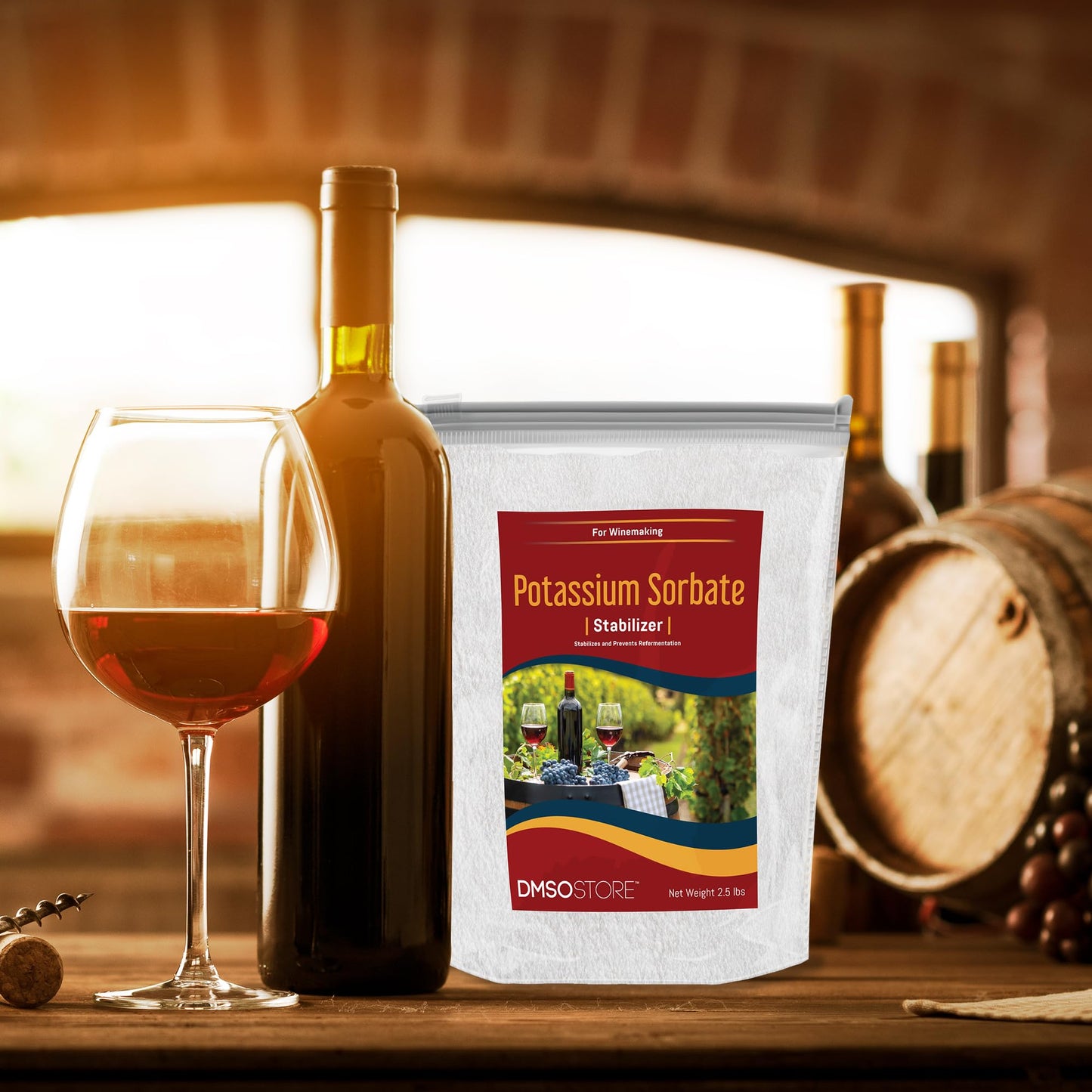 DMSOSTORE Potassium Sorbate Stabilizer for Wine Making Powder, 80 oz