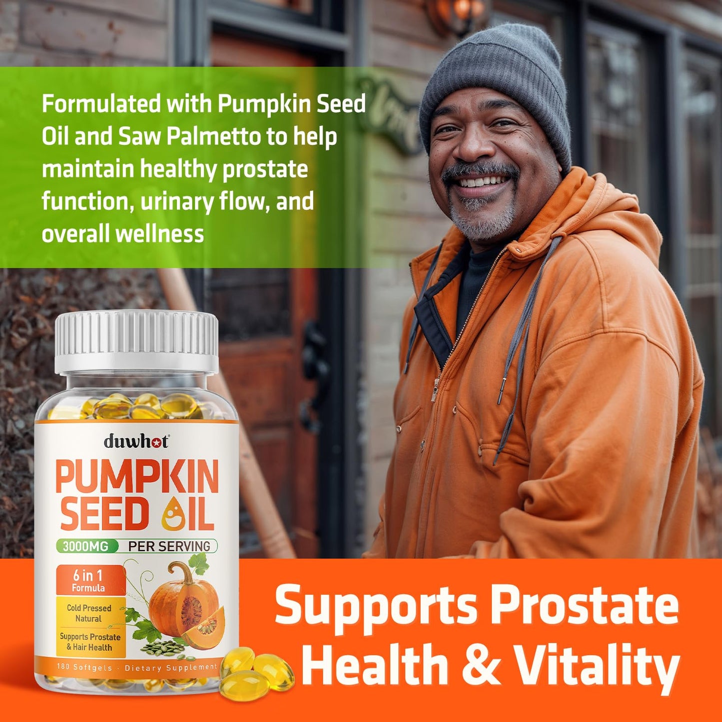 duwhot Pumpkin Seed Oil Softgels, 180 Count