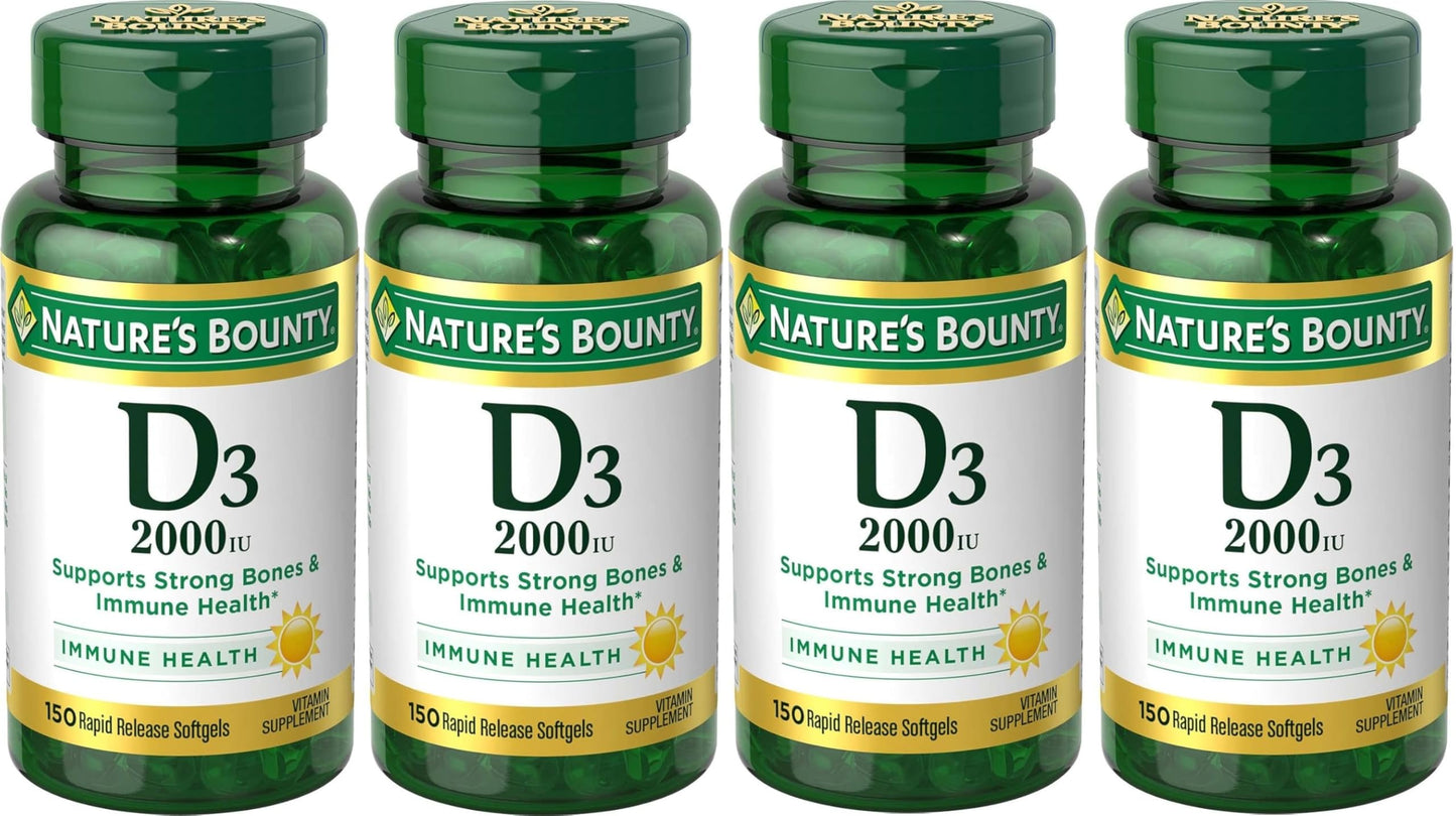 Nature's Bounty Vitamin D3 2000 IU Softgels, 600 Softgels