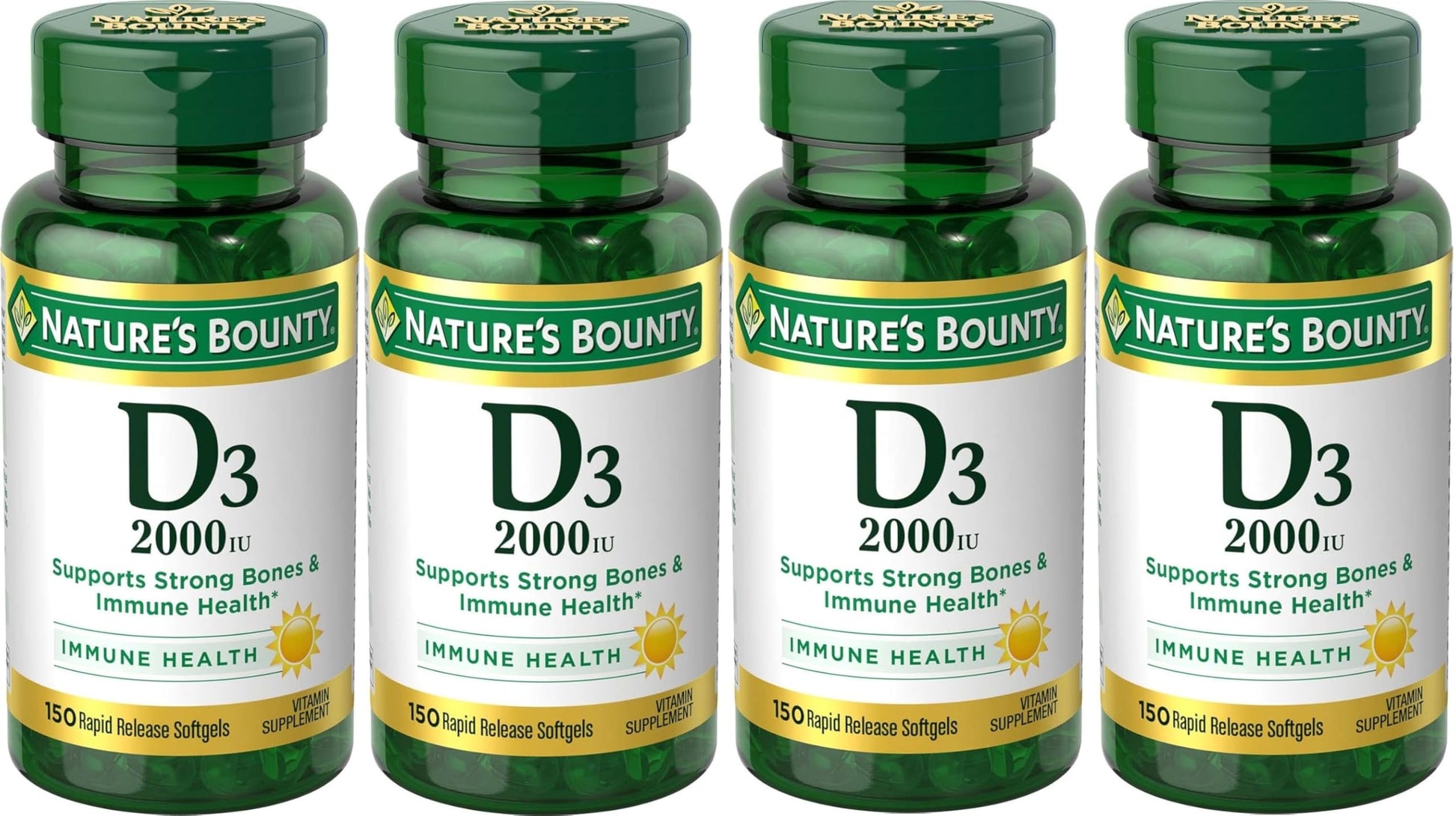 Nature's Bounty Vitamin D3 2000 IU Softgels, 600 Softgels