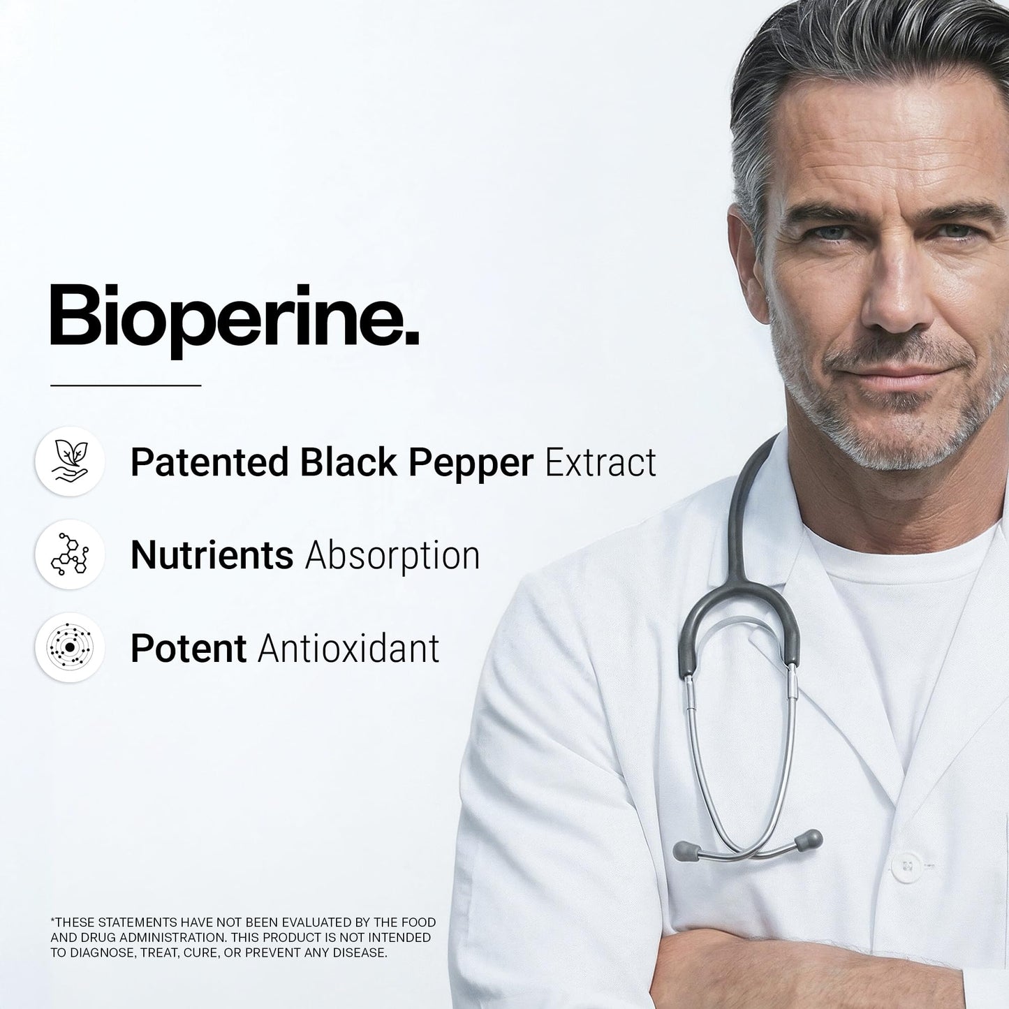 Supersmart Bioperine 30mg per Day (95% Piperine) Black Pepper Extract Capsule, 90 Capsules