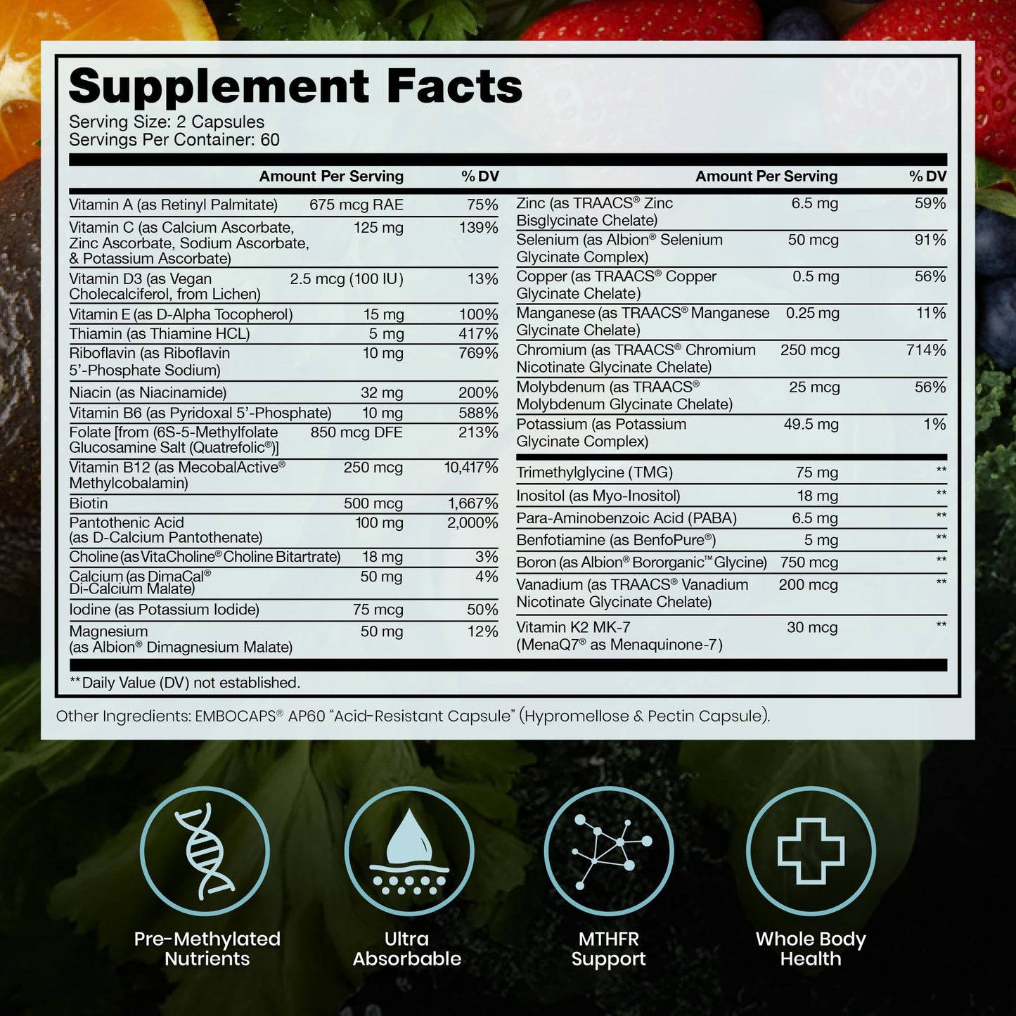 Pure Therapro Rx Methylated Multivitamin for Men and Women Capsules, 120 Count