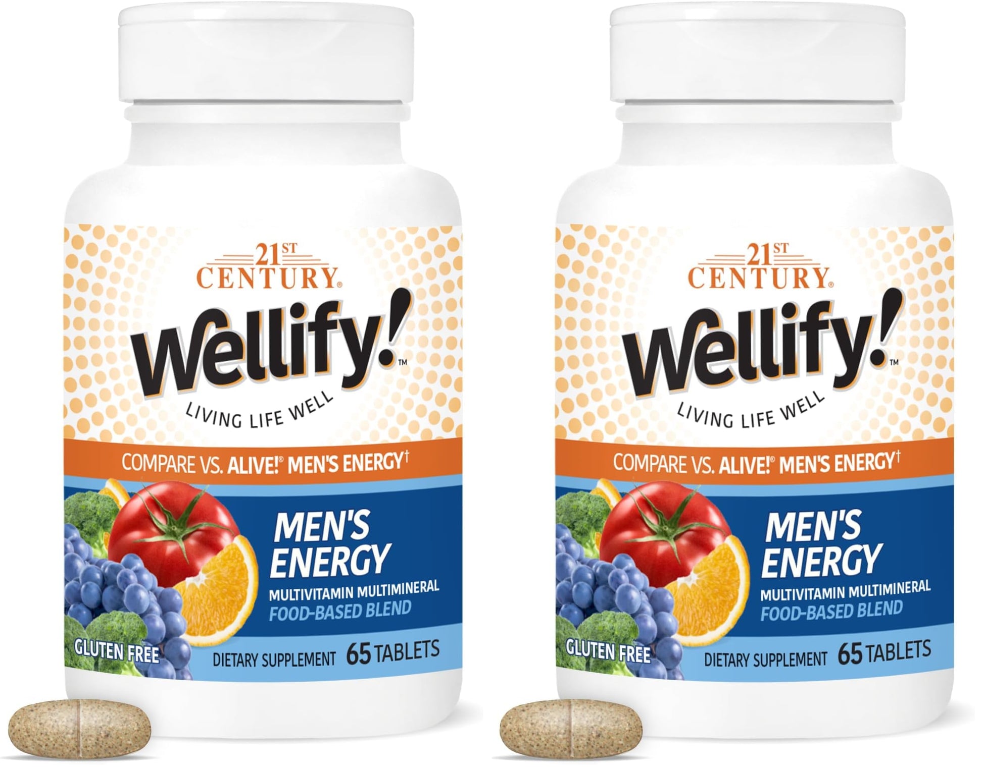 21st Century Wellify Men's Energy Multivitamins with Minerals 130 Tablets