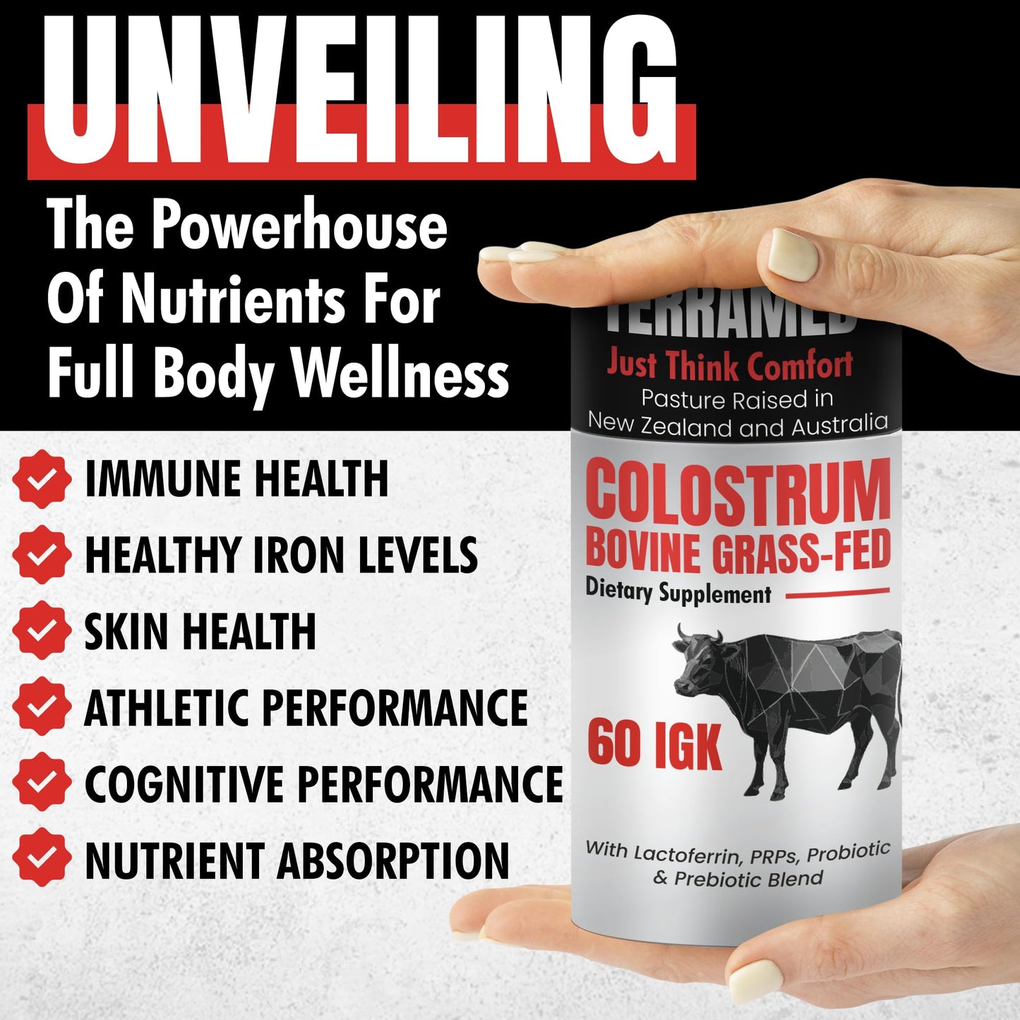 Terramed Just Think Comfort Colostrum Supplement Gummy 90 Count