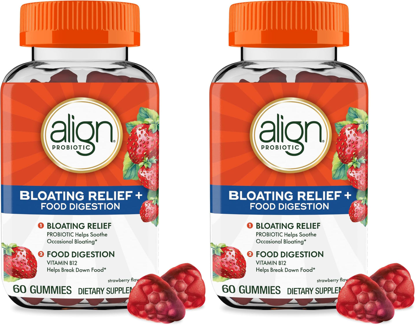 Align Probiotic Bloating Relief + Food Digestion with Vitamin B12 Gummies 120